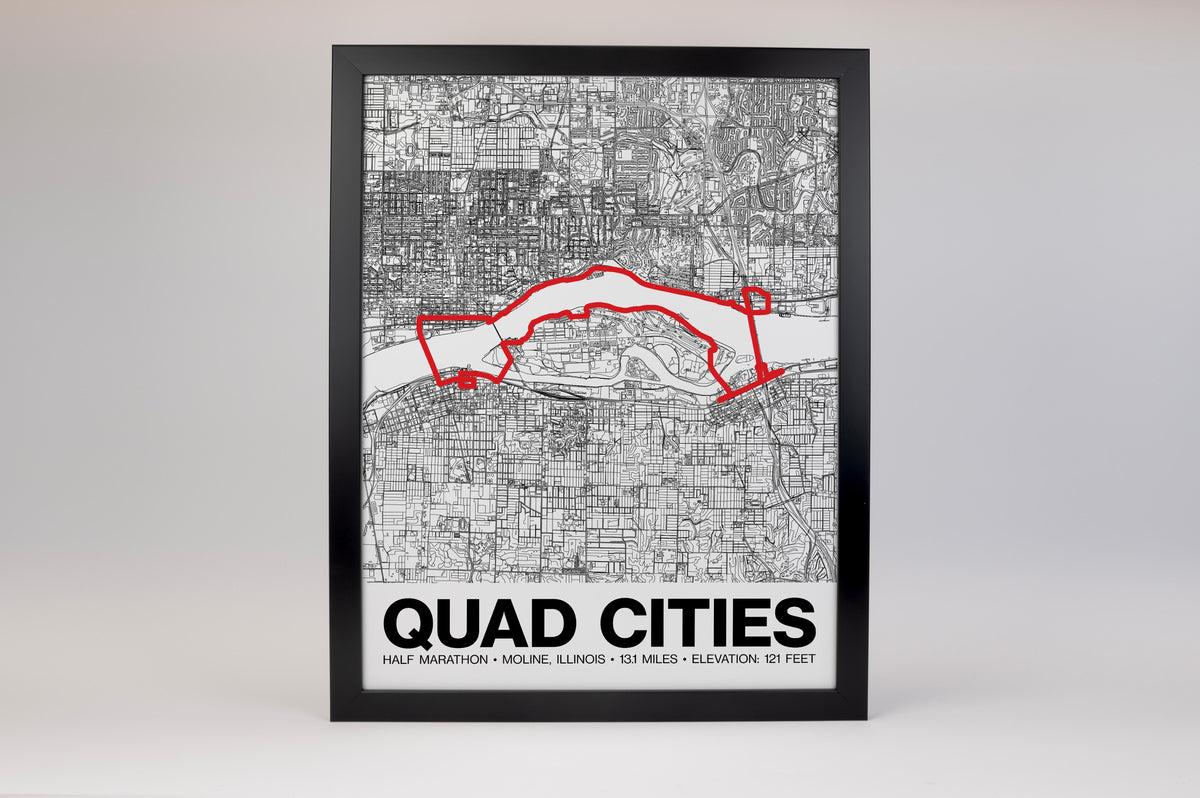 Quad Cities Half Marathon Poster - Grid Style