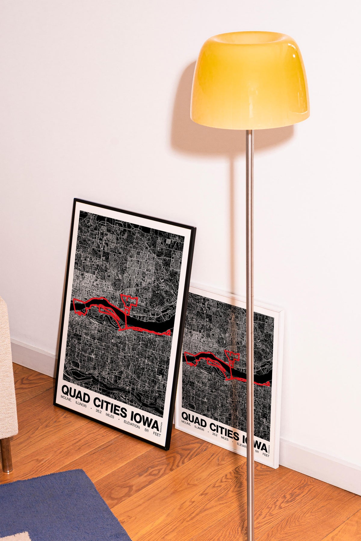 Quad Cities Iowa Marathon Poster - Grid Style