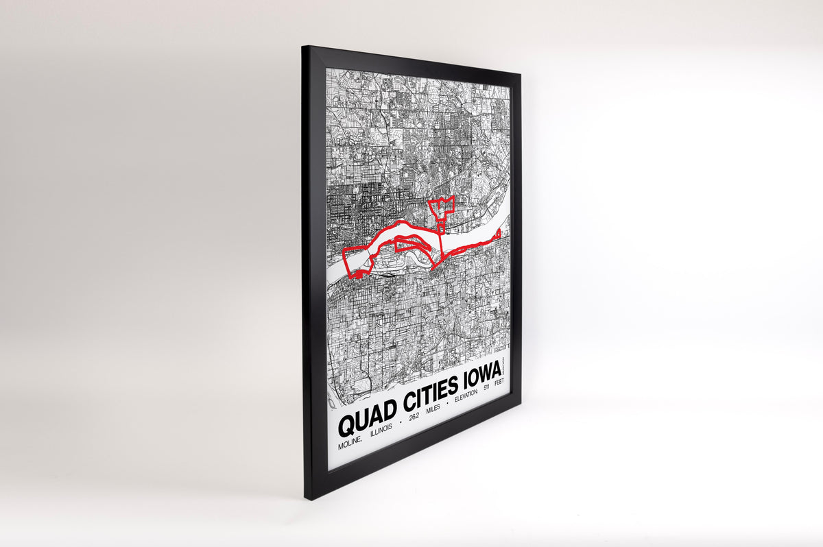 Quad Cities Iowa Marathon Poster - Grid Style