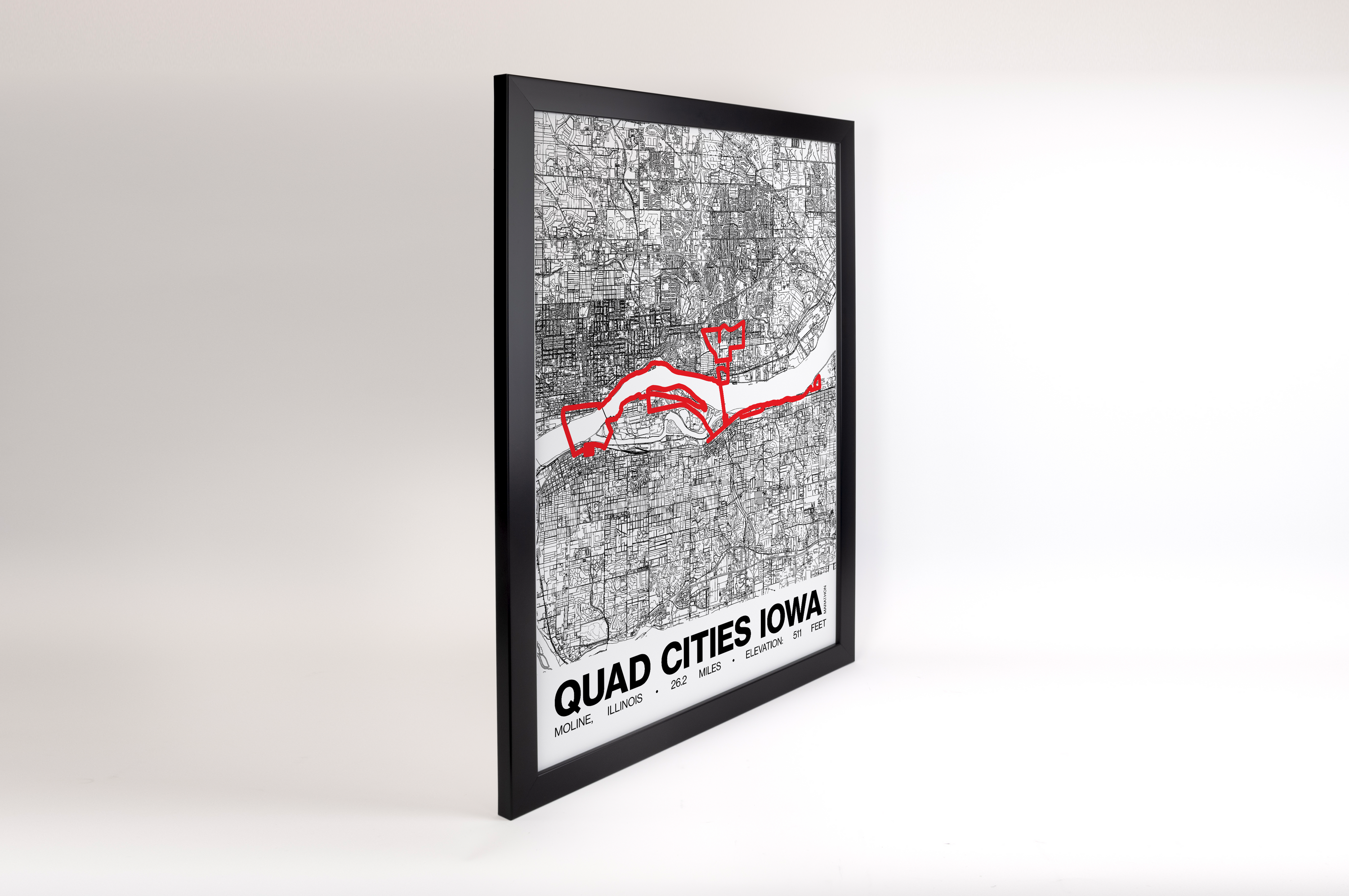 Quad Cities Iowa Marathon Poster - Grid Style