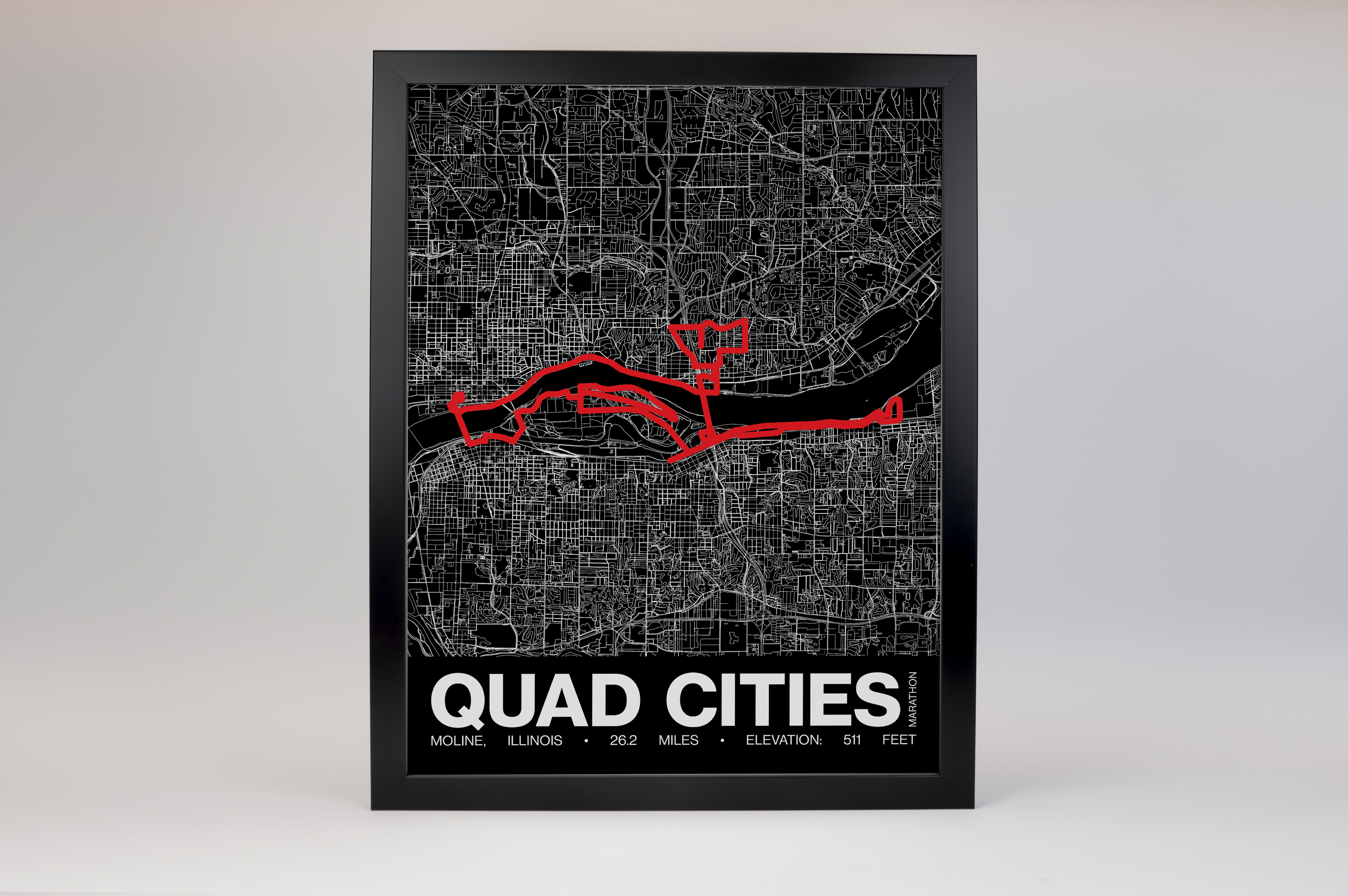 Quad Cities Marathon Poster - Grid Style