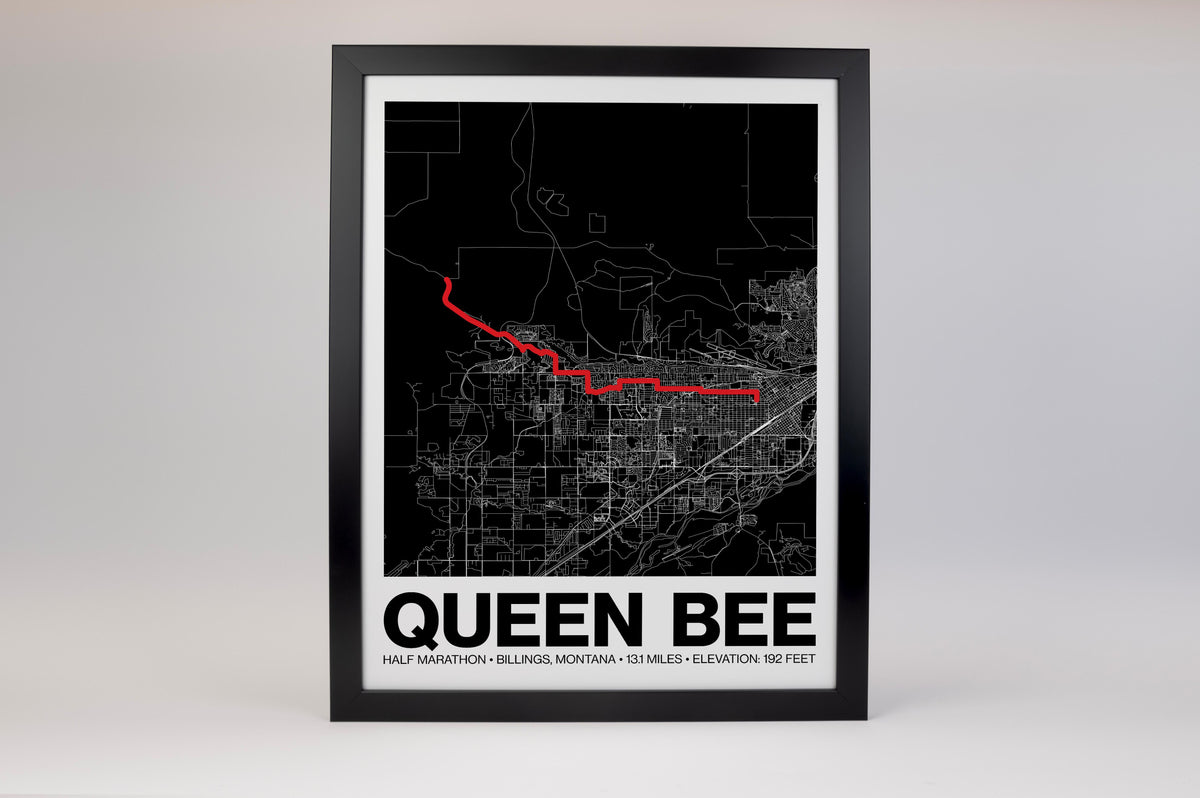 Queen Bee Half Marathon Poster - Grid Style