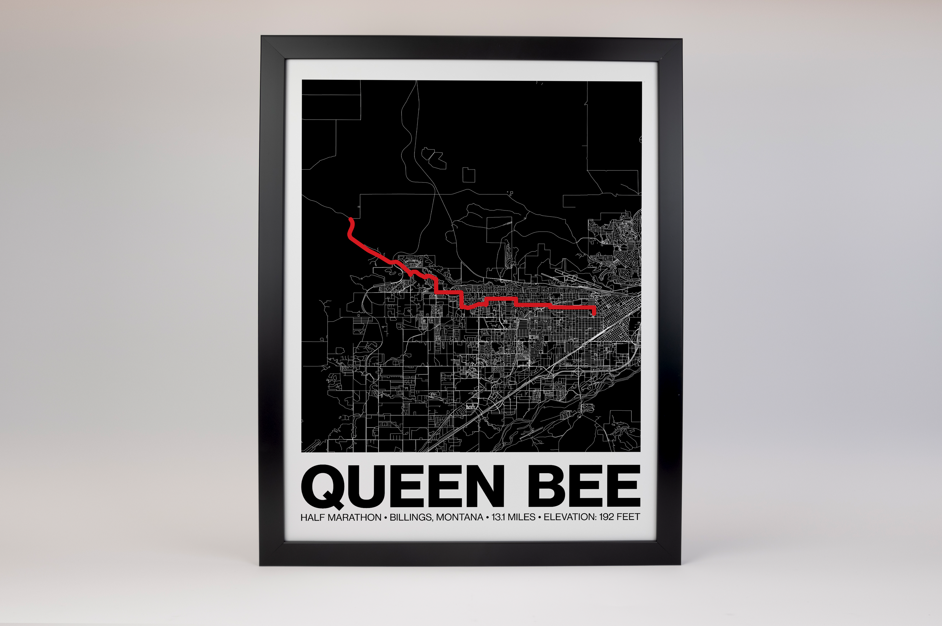 Queen Bee Half Marathon Poster - Grid Style