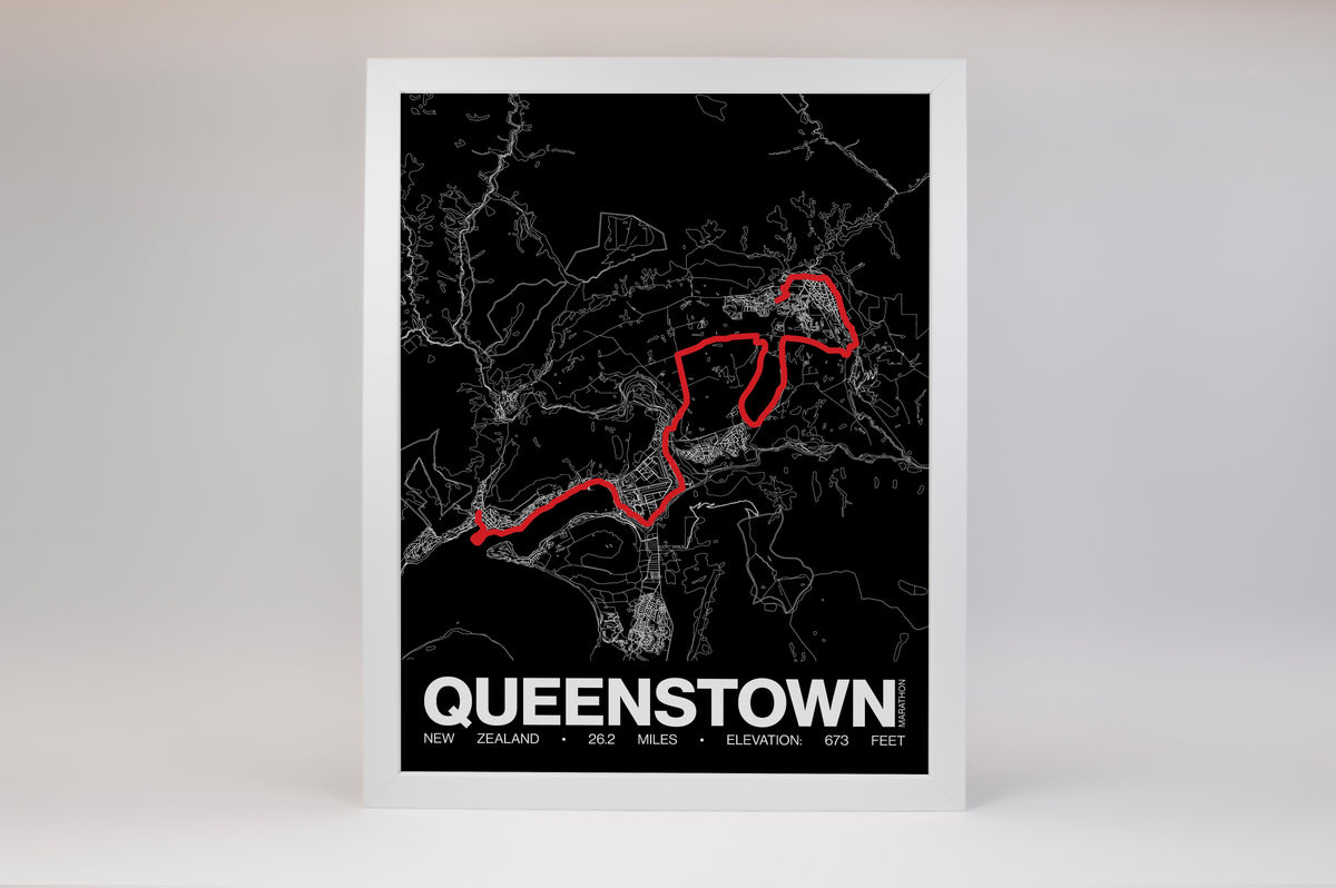 Queenstown Marathon Poster - Grid Style