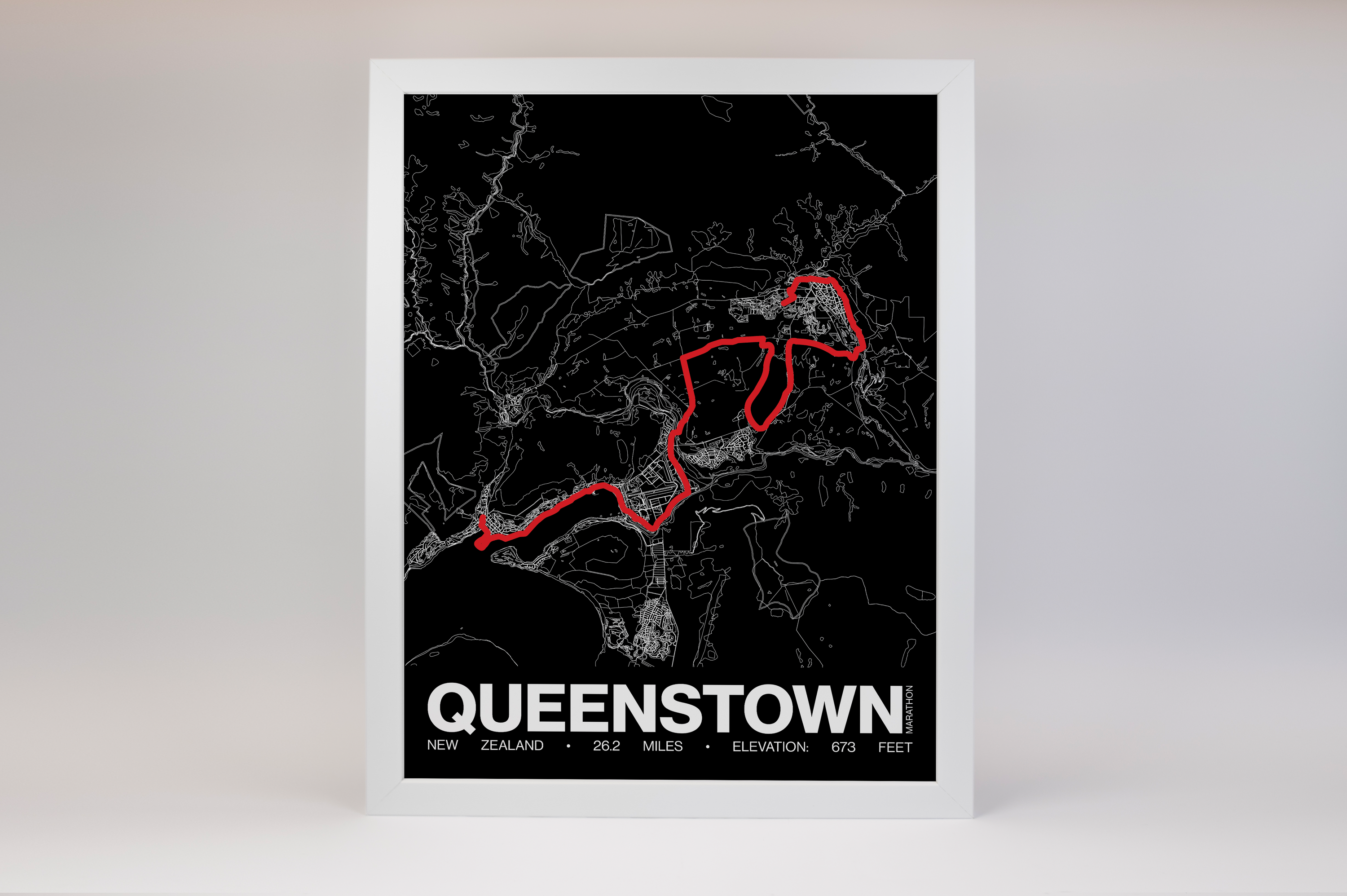 Queenstown Marathon Poster - Grid Style