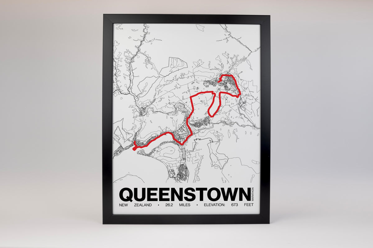 Queenstown Marathon Poster - Grid Style
