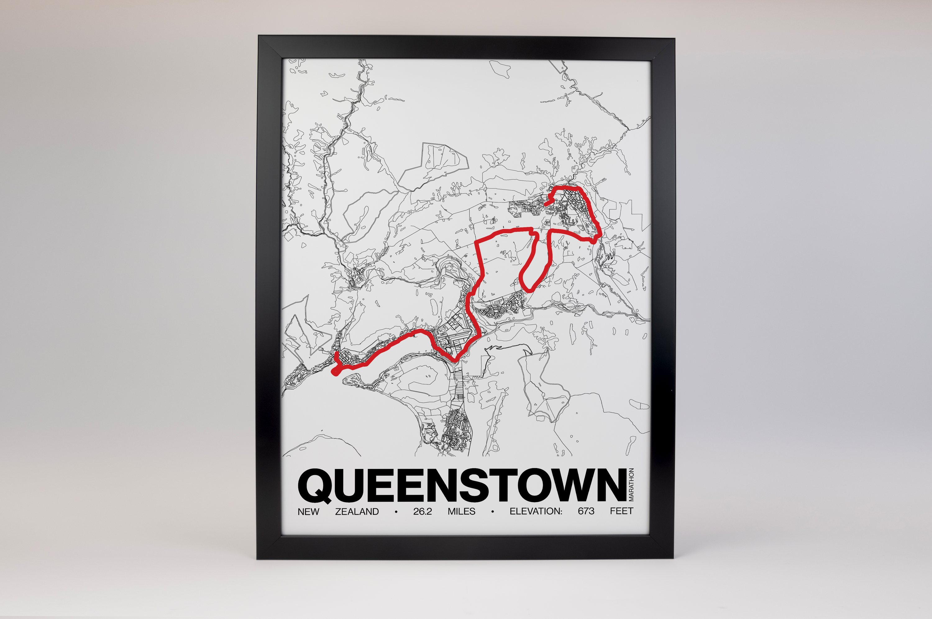 Queenstown Marathon Poster - Grid Style