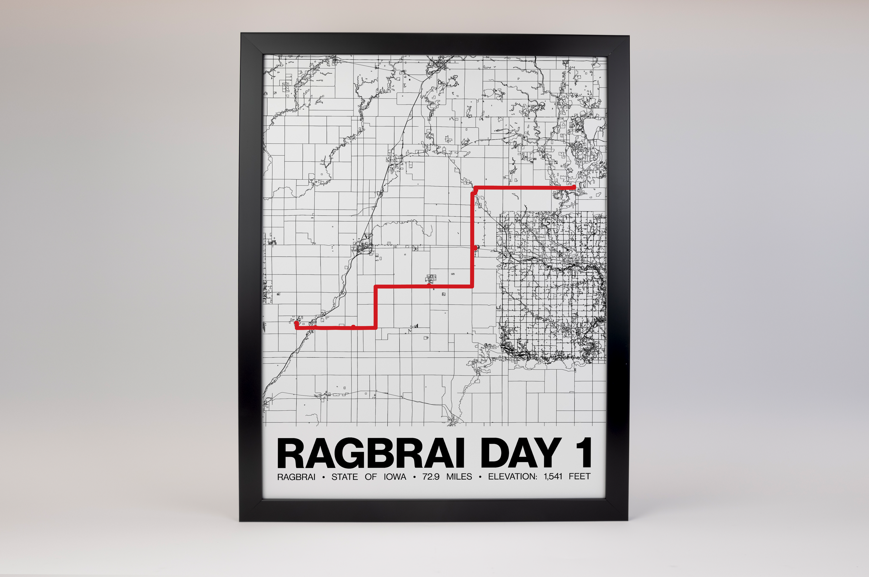 RAGBRAI DAY 1 Poster - Grid Style