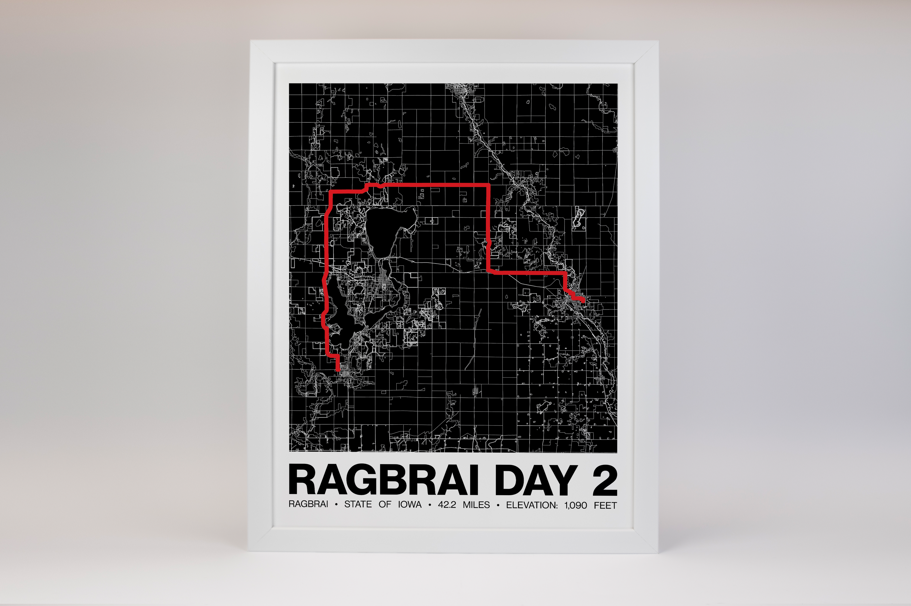 RAGBRAI DAY 2 Poster - Grid Style
