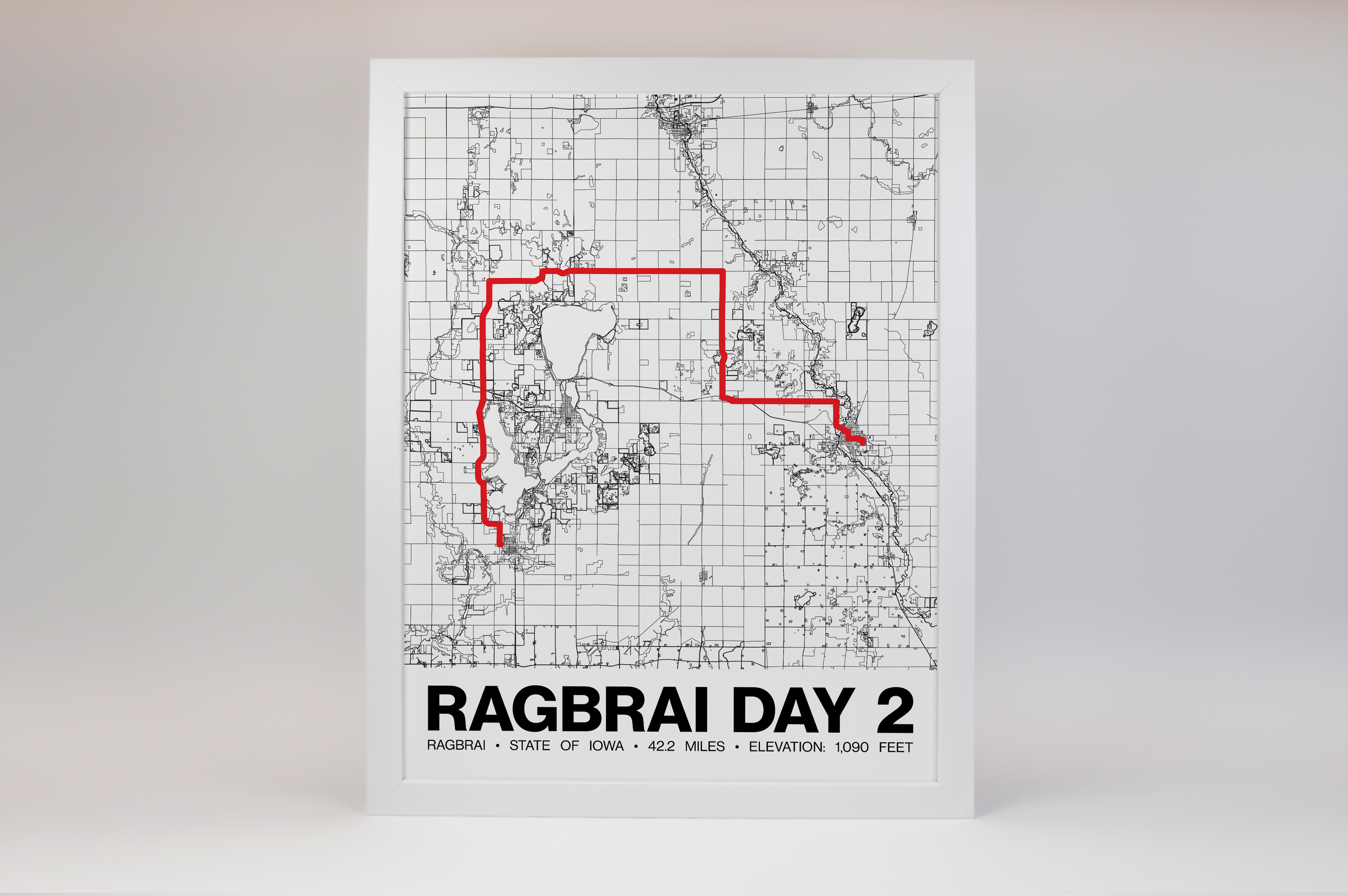 RAGBRAI DAY 2 Poster - Grid Style