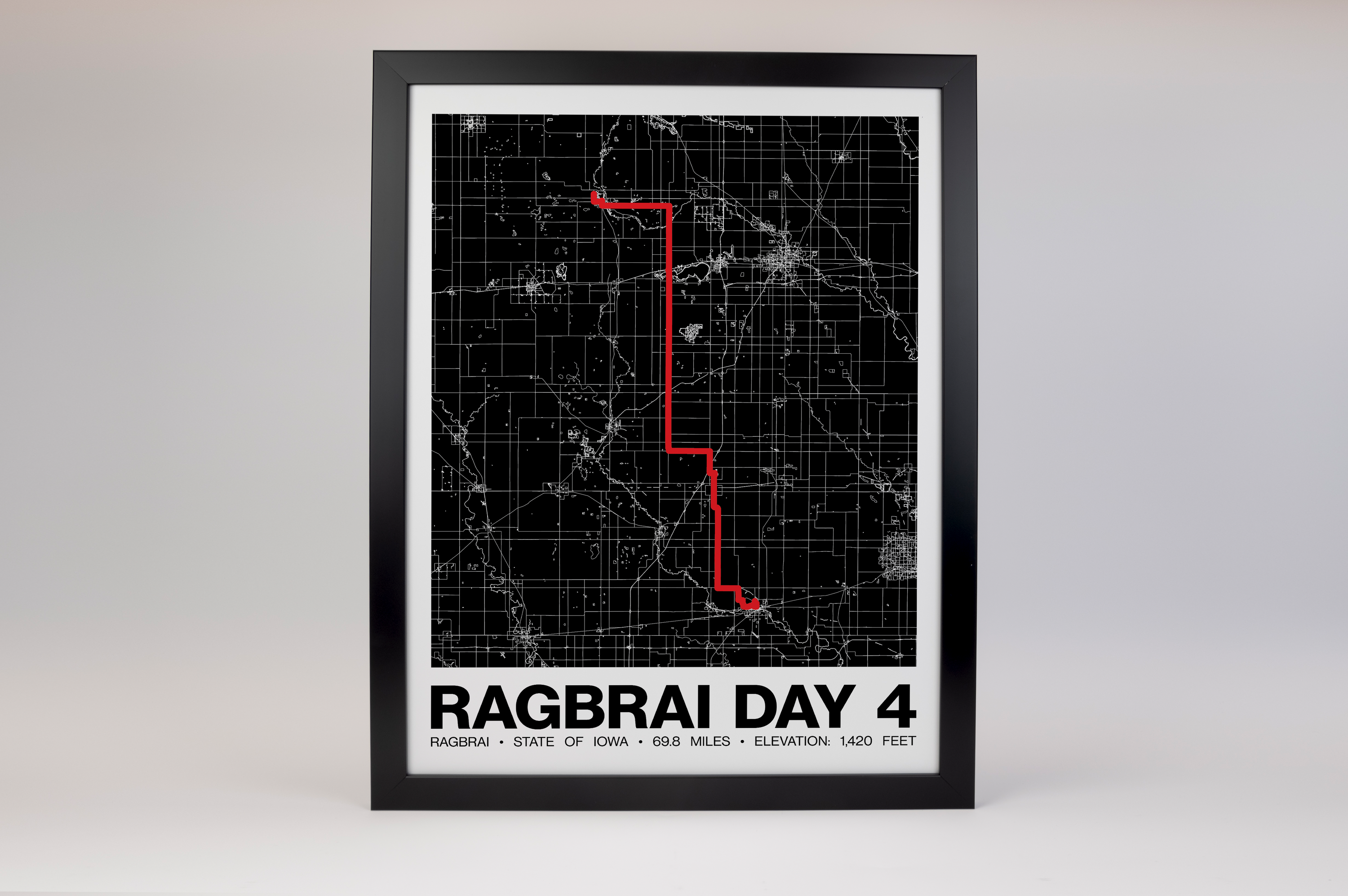 RAGBRAI DAY 4 Poster - Grid Style