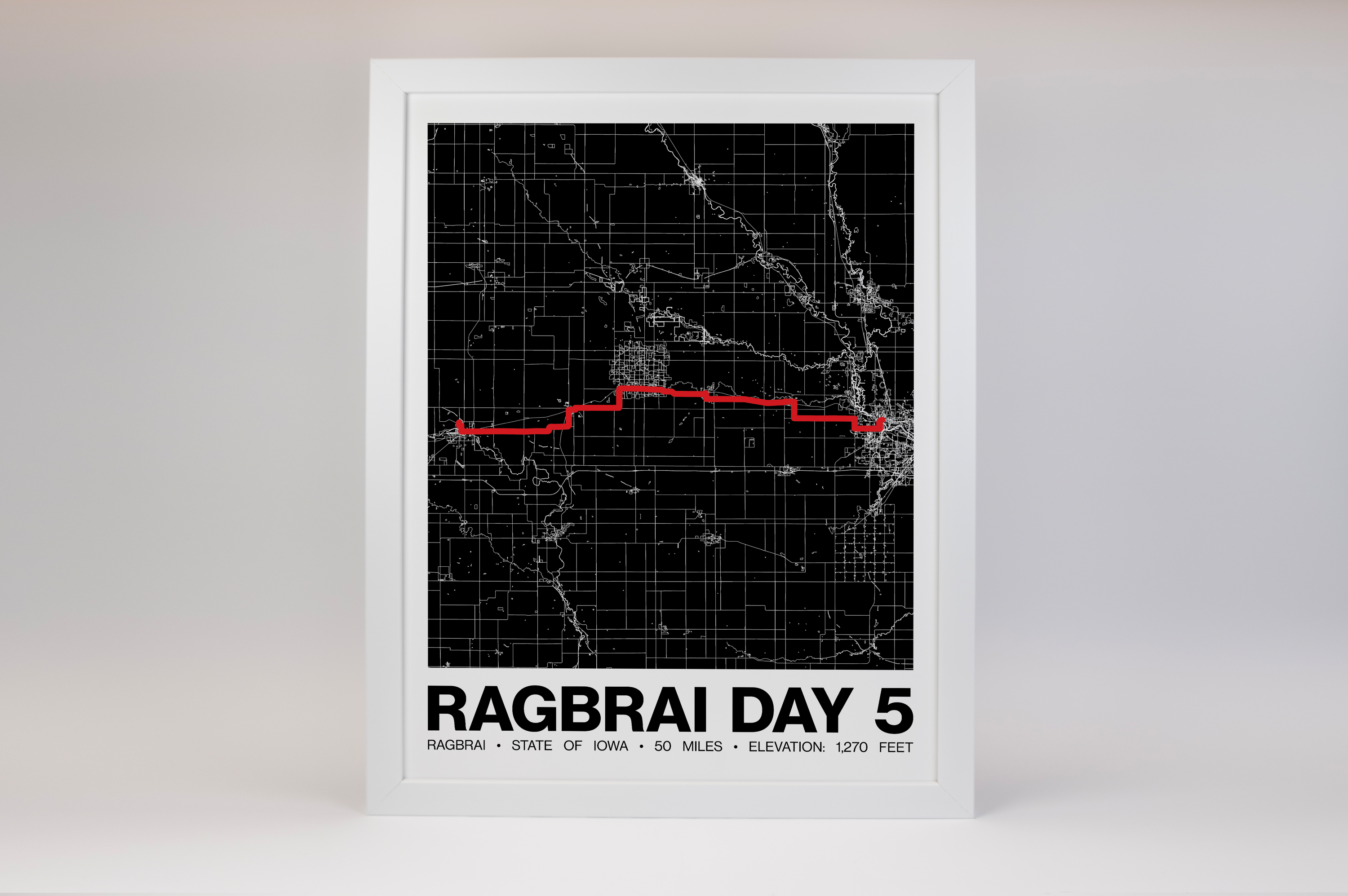 RAGBRAI DAY 5 Poster - Grid Style