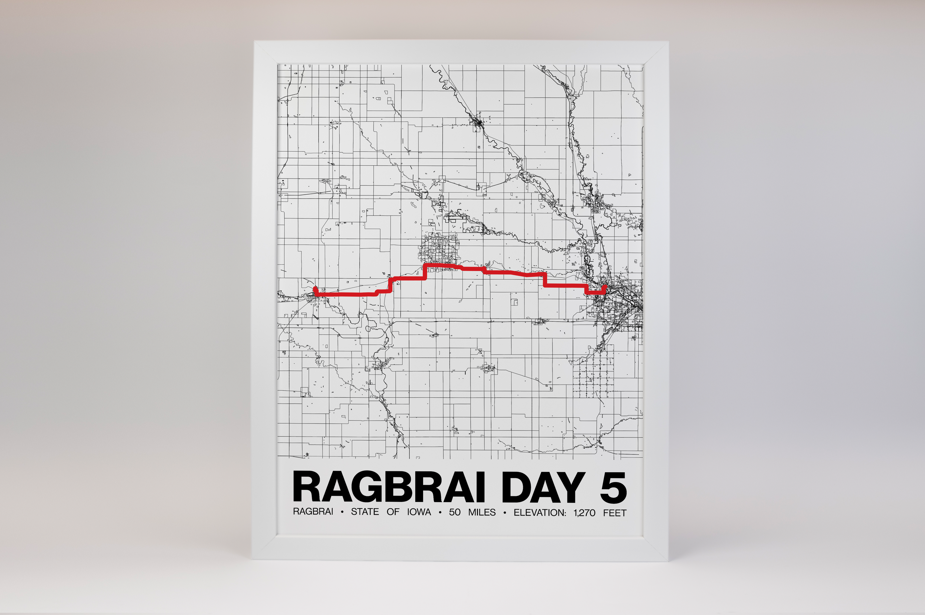 RAGBRAI DAY 5 Poster - Grid Style