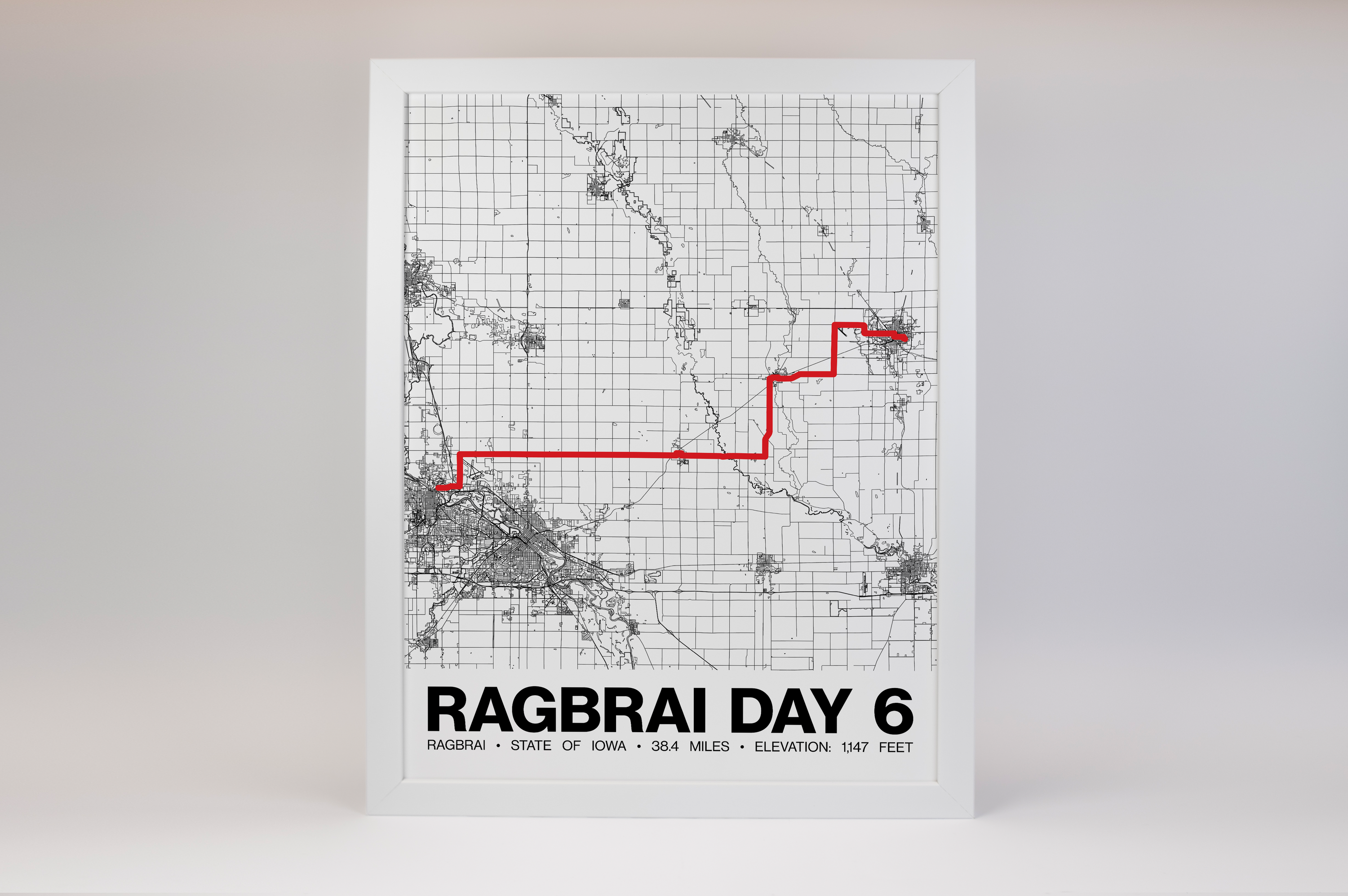 RAGBRAI DAY 6 Poster - Grid Style