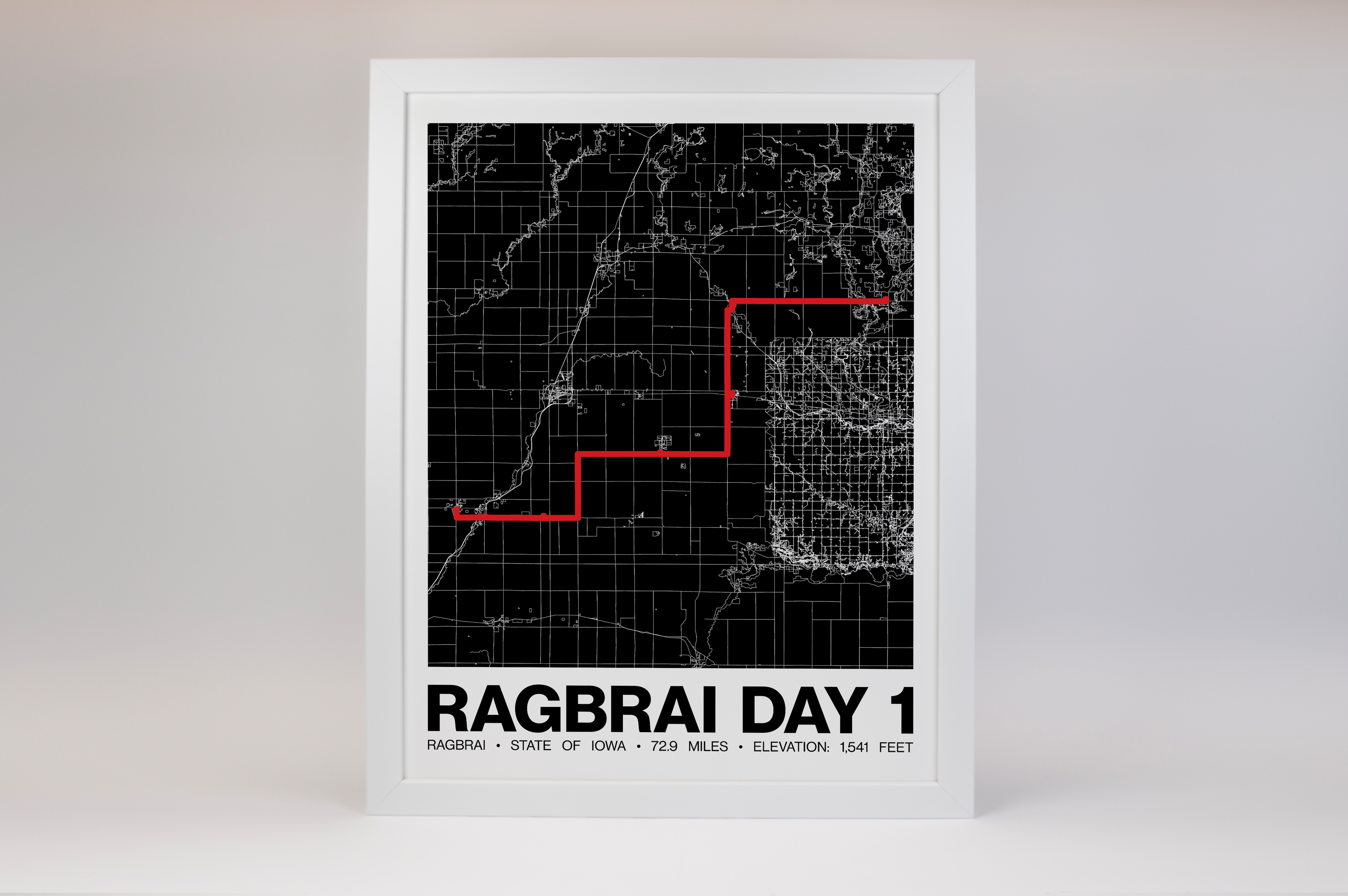 RAGBRAI DAY 1 Poster - Grid Style