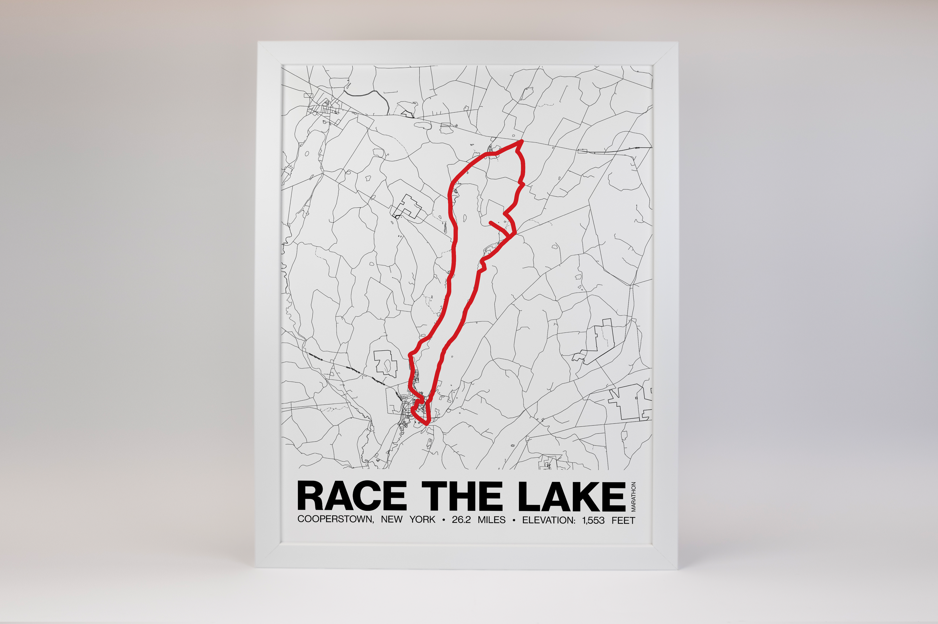 Race the Lake Marathon Poster - Grid Style