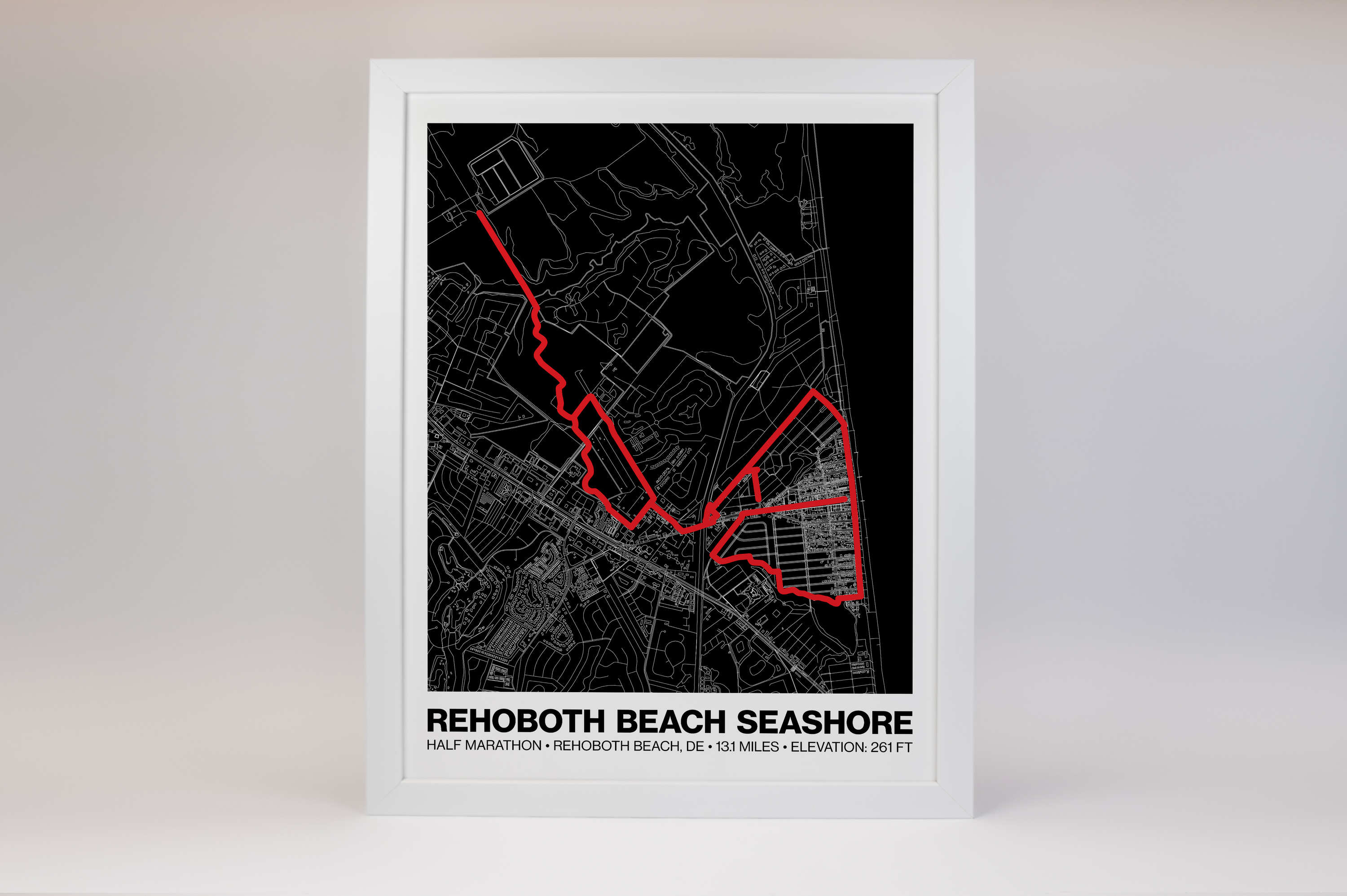 Rehoboth Beach Seashore Half Marathon Poster - Grid Style