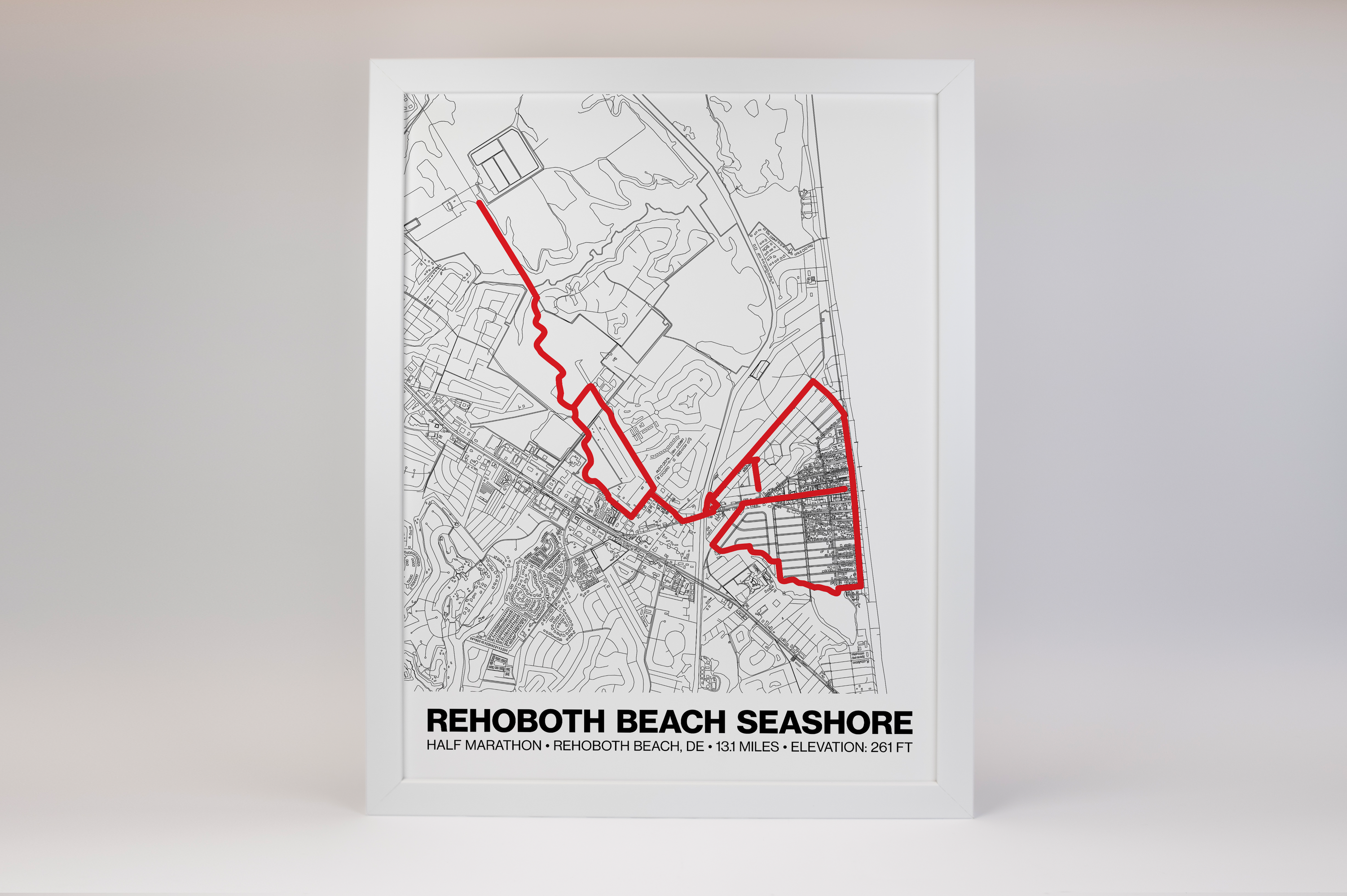Rehoboth Beach Seashore Half Marathon Poster - Grid Style