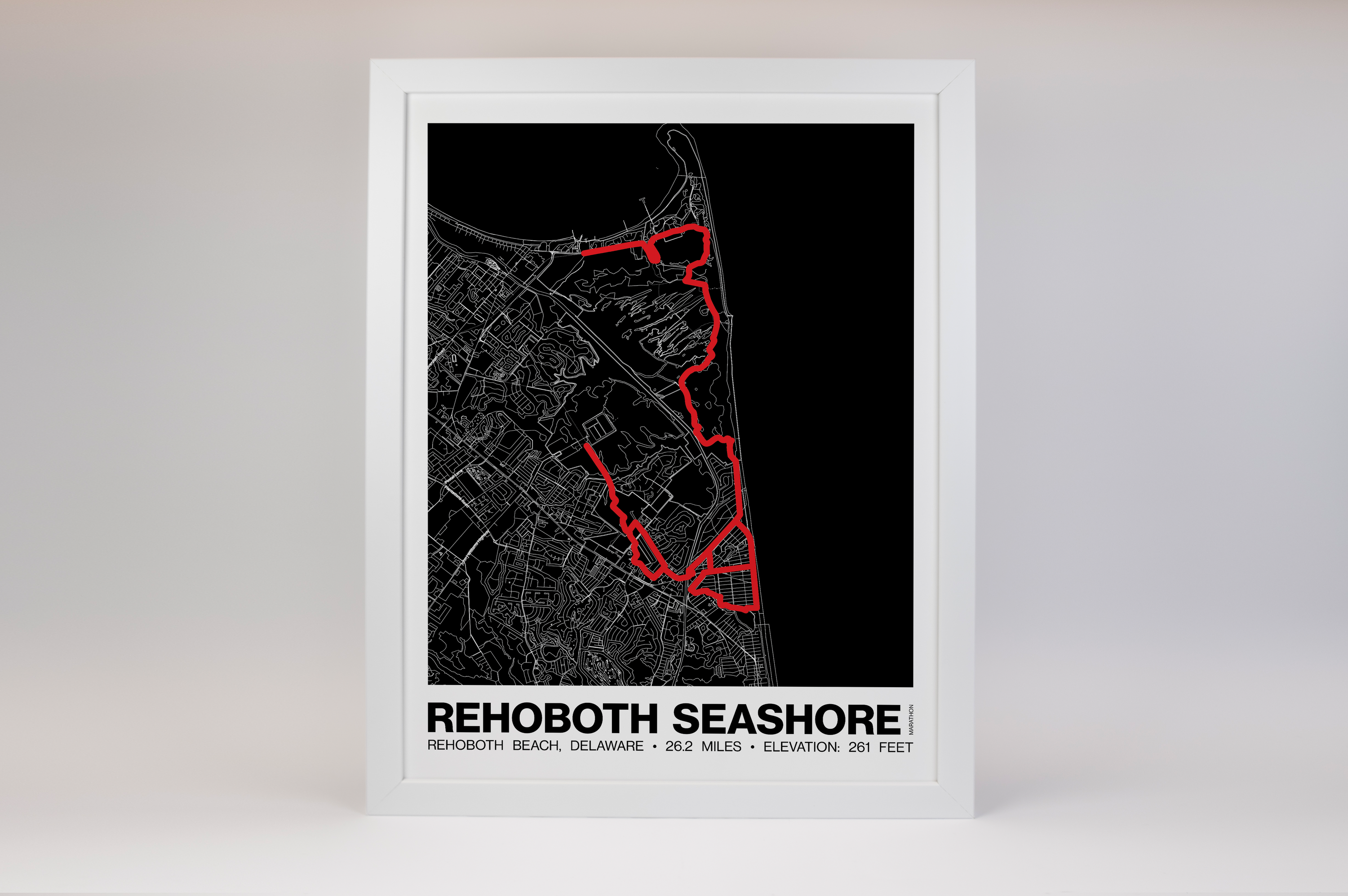 Rehoboth Beach Seashore Marathon Poster - Grid Style