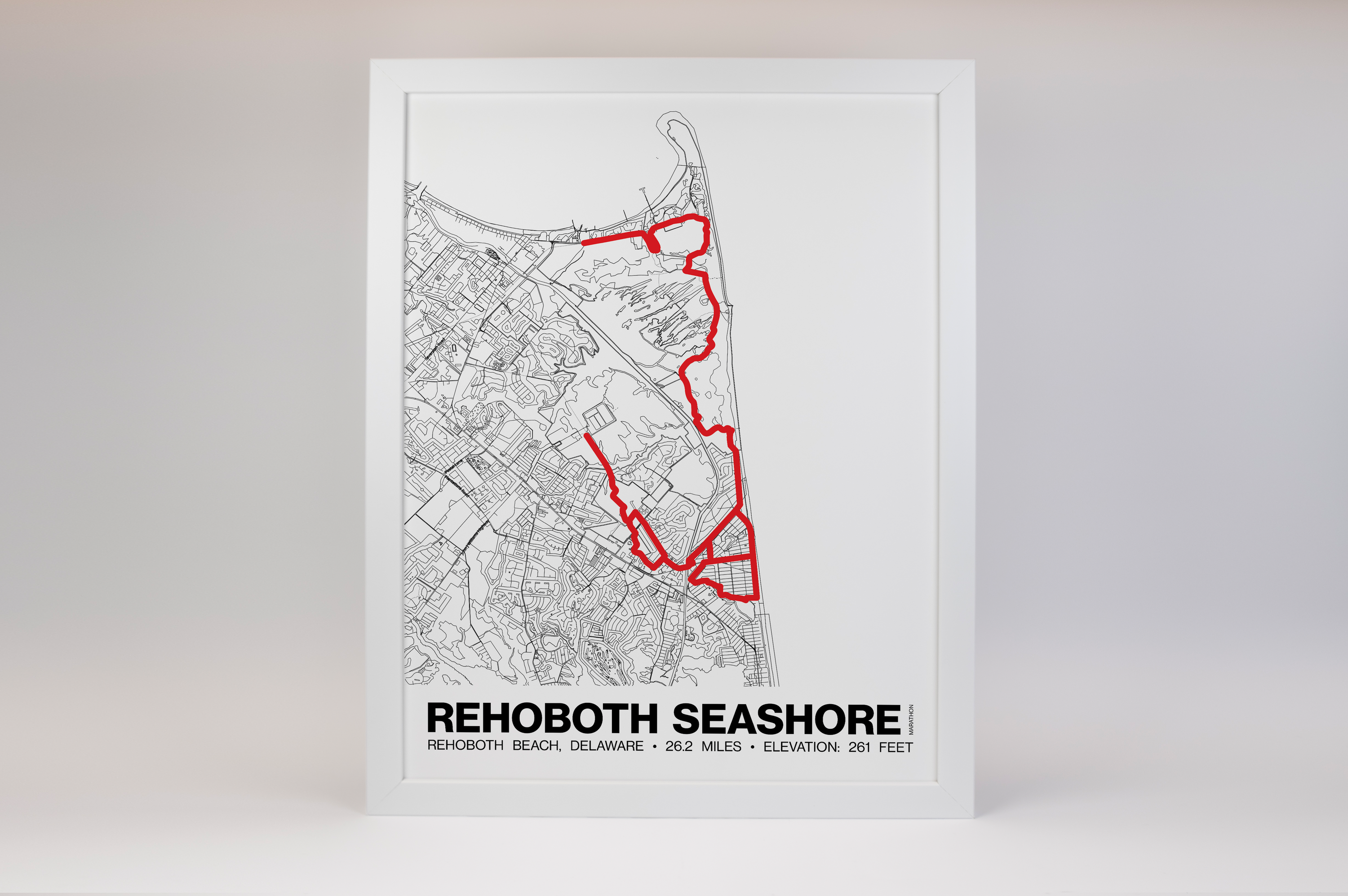 Rehoboth Beach Seashore Marathon Poster - Grid Style