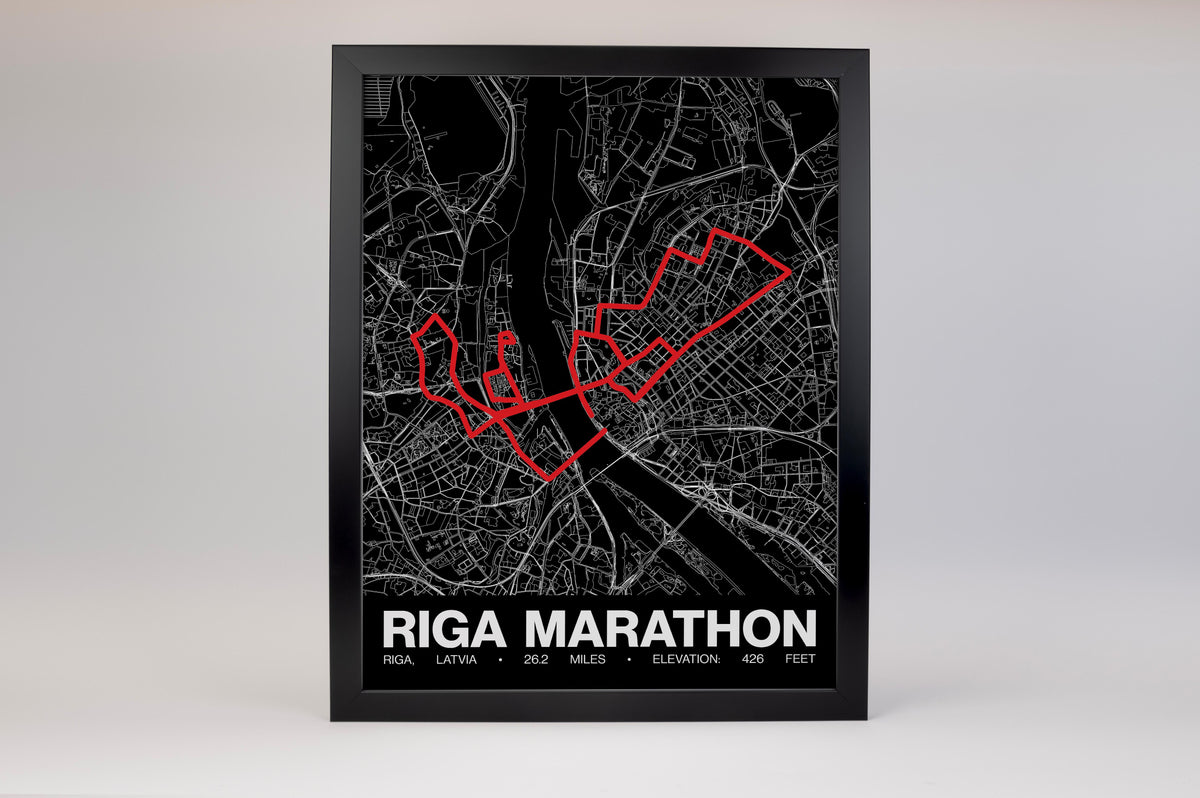 Riga Marathon Poster - Grid Style