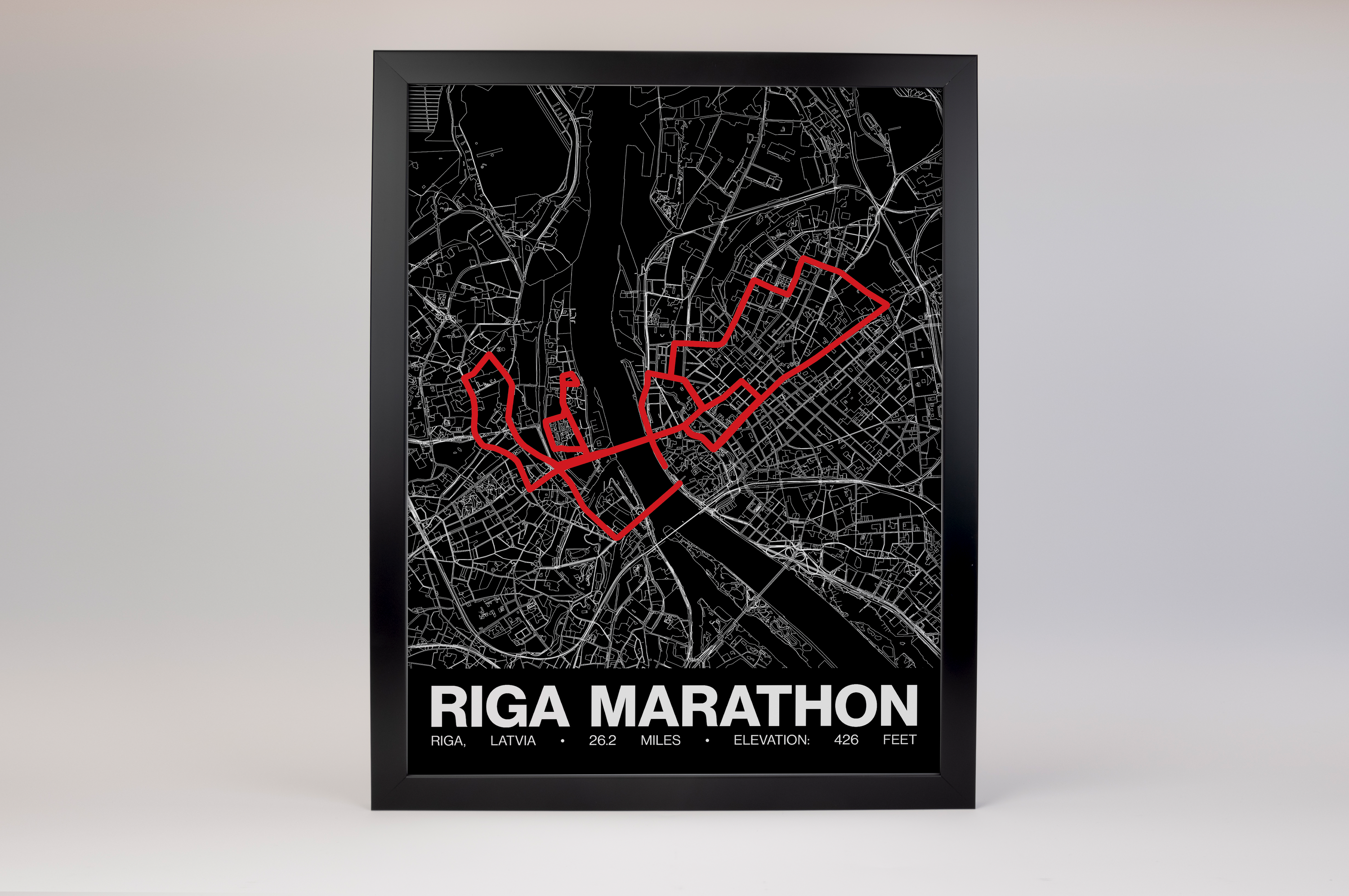 Riga Marathon Poster - Grid Style