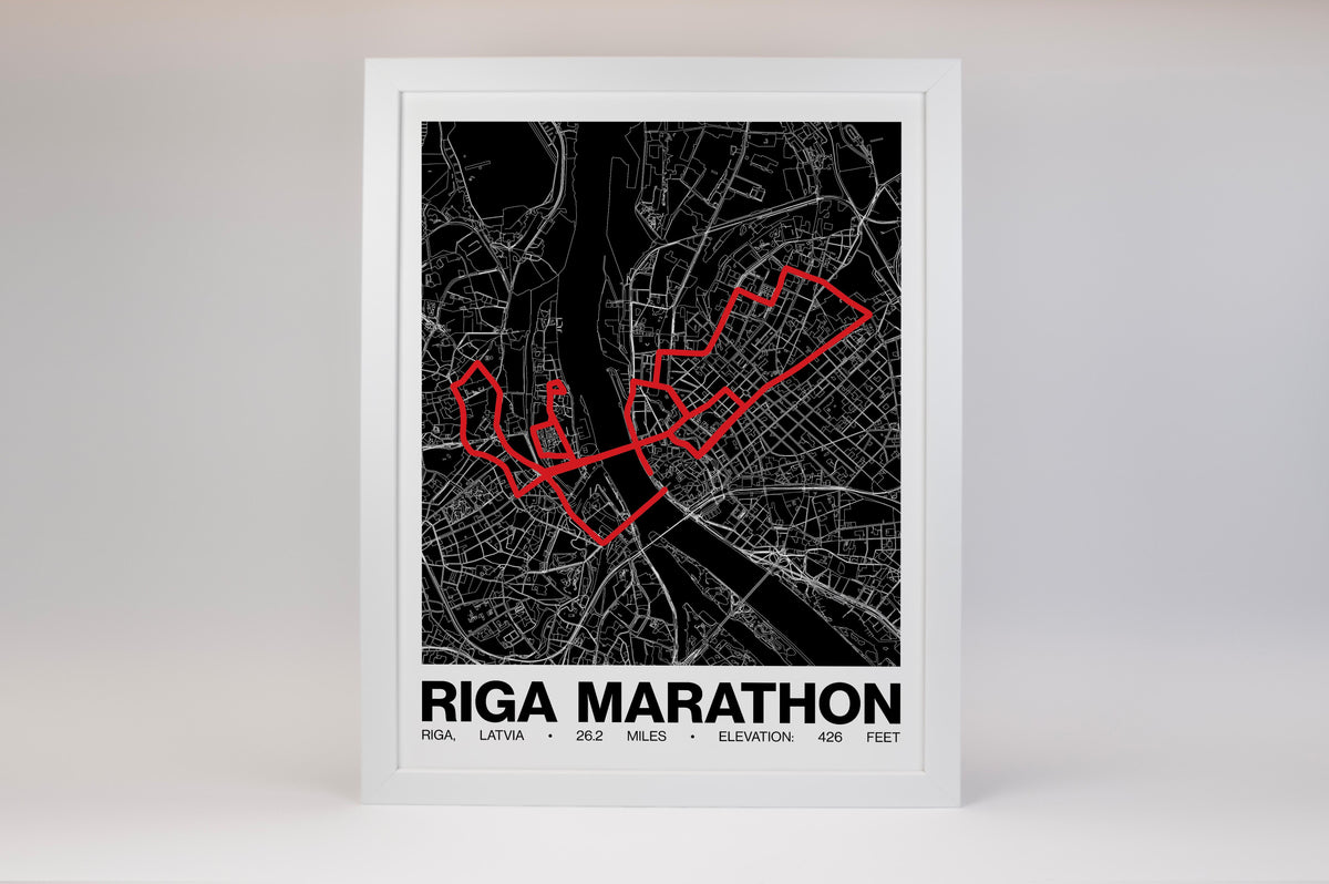 Riga Marathon Poster - Grid Style