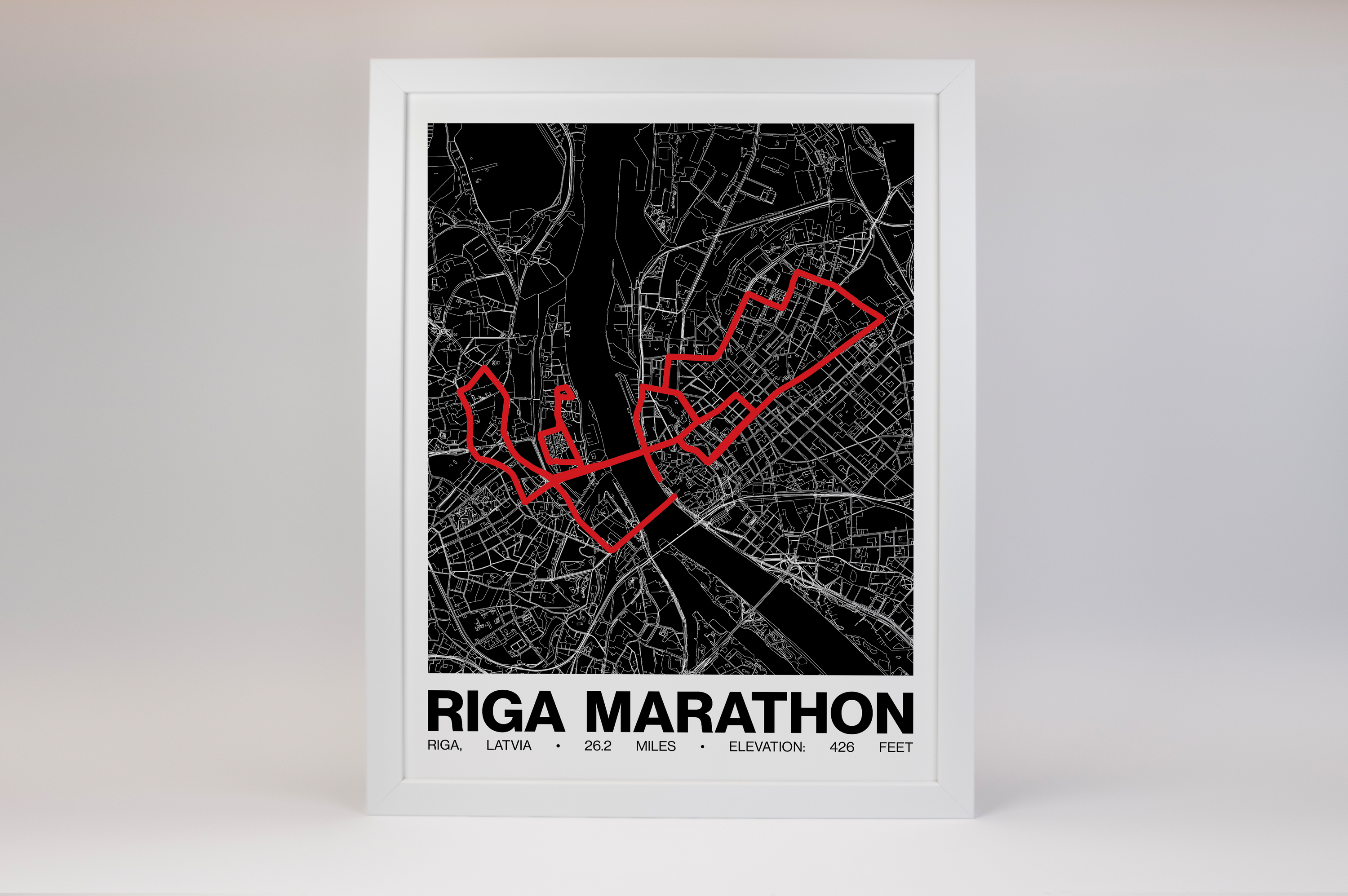 Riga Marathon Poster - Grid Style