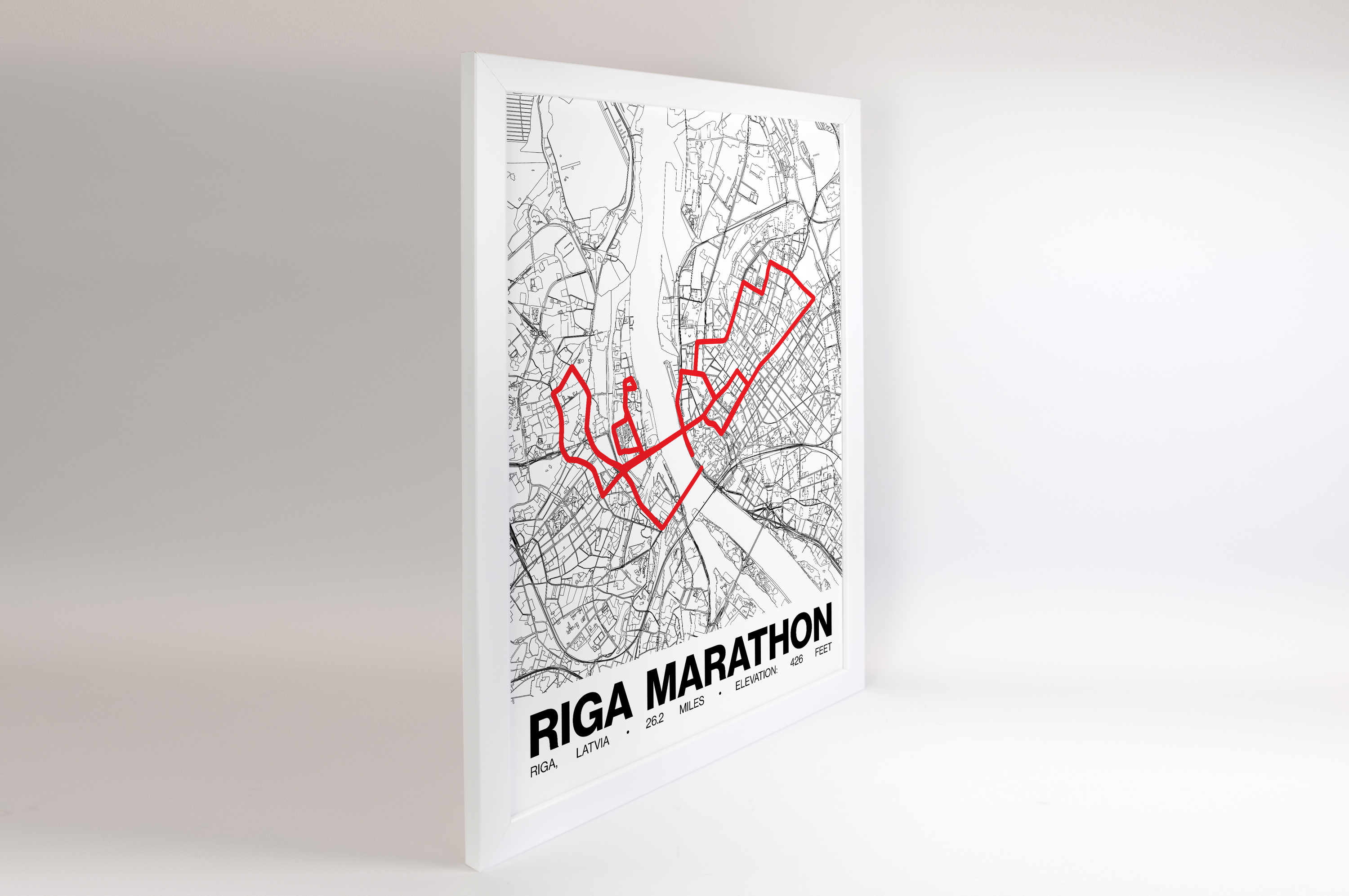 Riga Marathon Poster - Grid Style