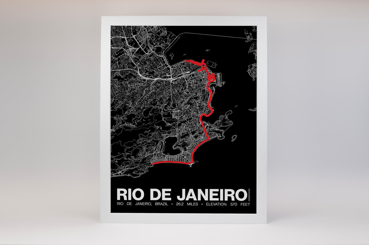 Rio de Janeiro Marathon Poster - Grid Style
