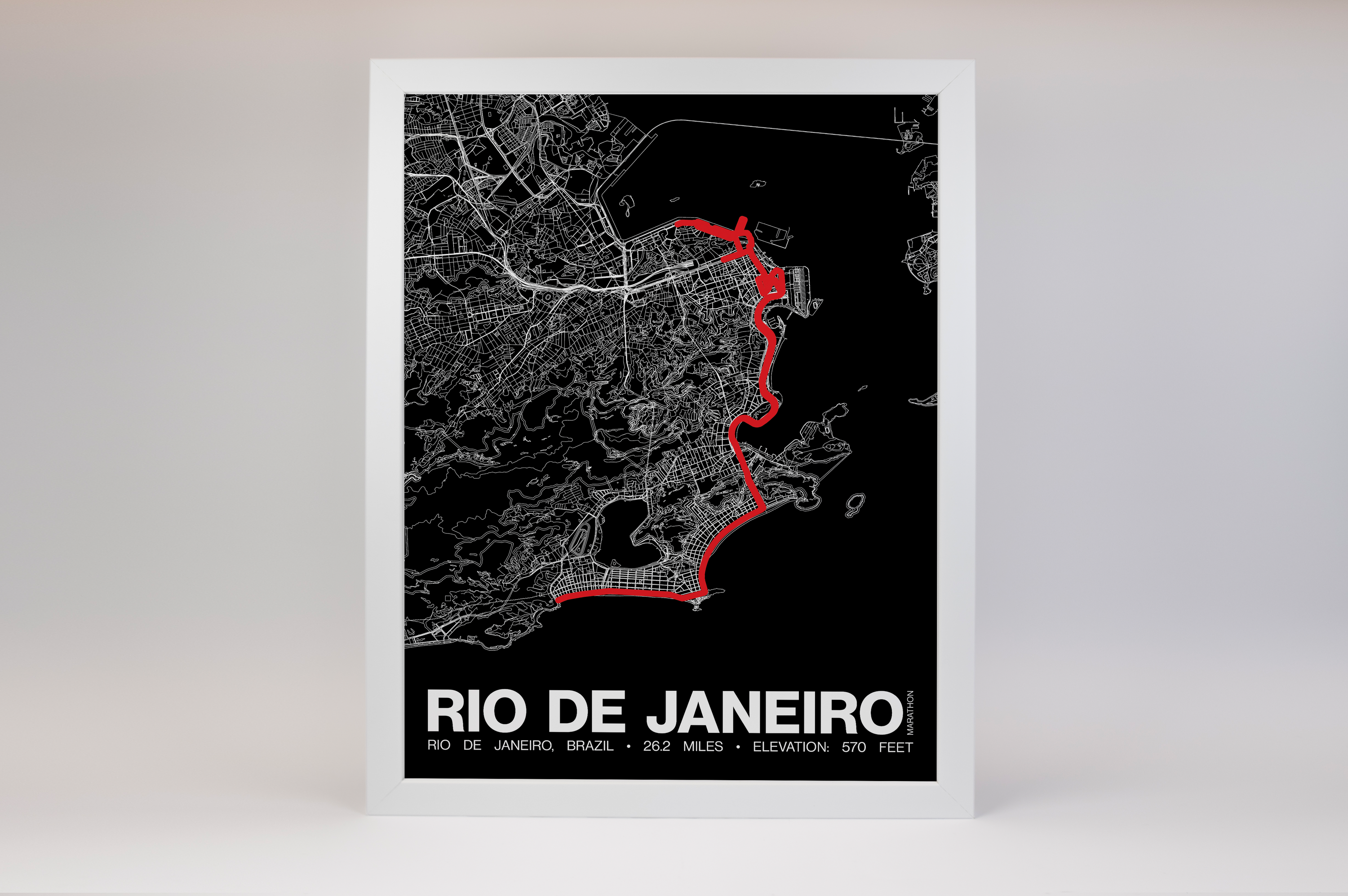 Rio de Janeiro Marathon Poster - Grid Style