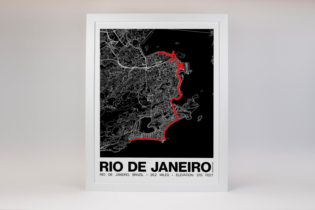 Rio de Janeiro Marathon Poster - Grid Style