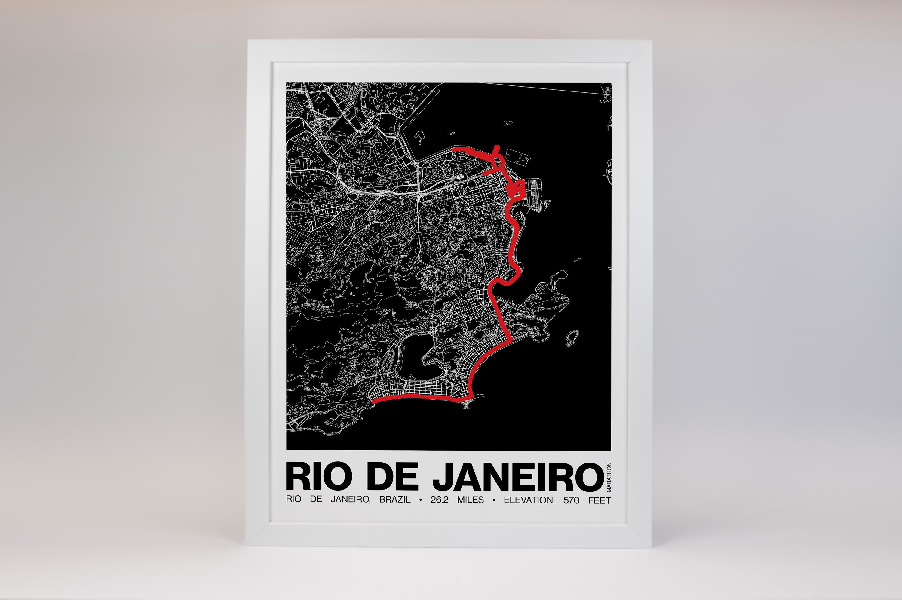 Rio de Janeiro Marathon Poster - Grid Style