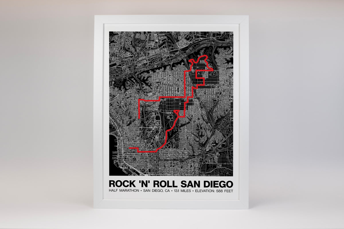 Rock 'n' Roll San Diego Half Marathon Poster - Grid Style