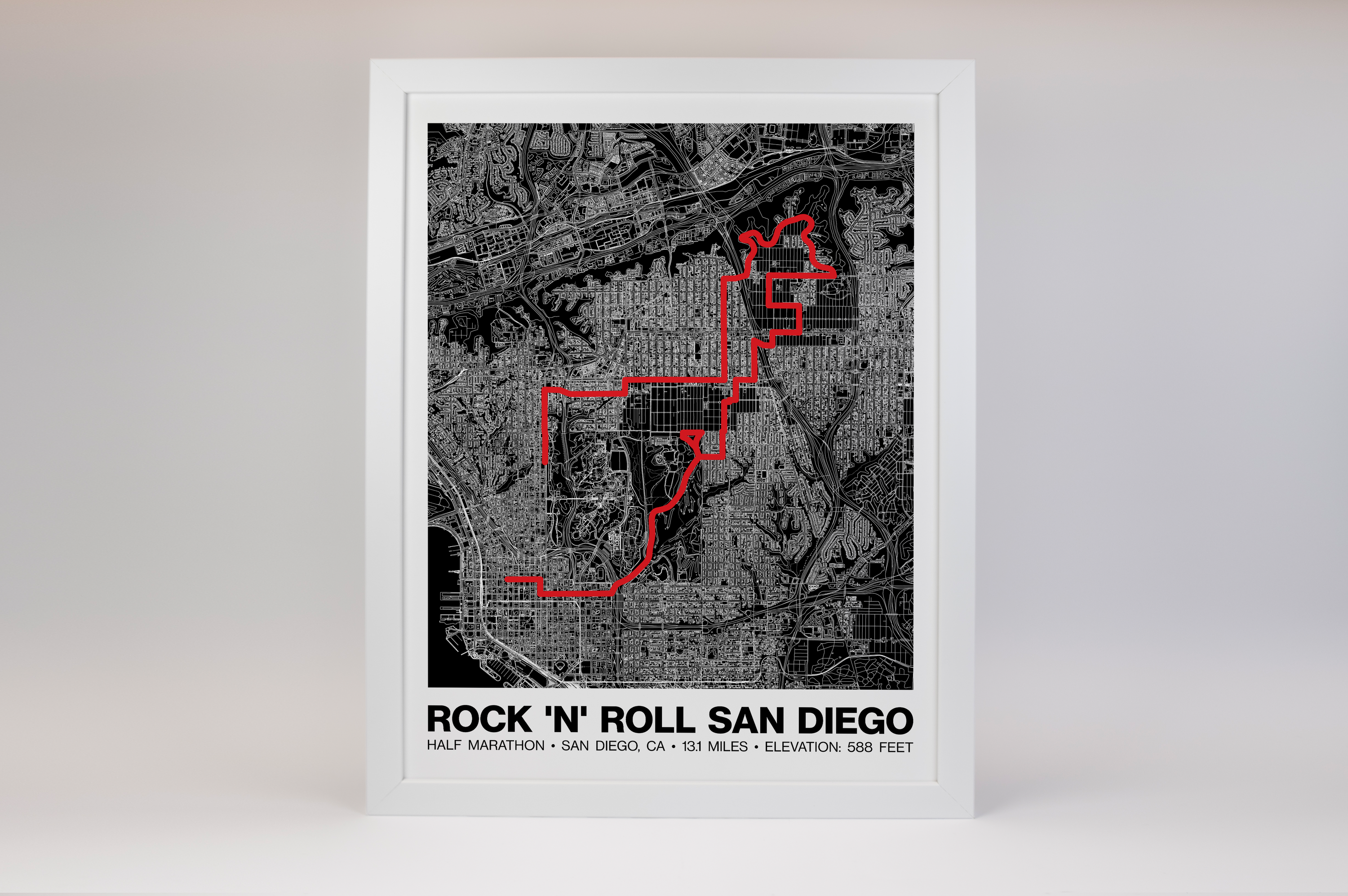 Rock 'n' Roll San Diego Half Marathon Poster - Grid Style