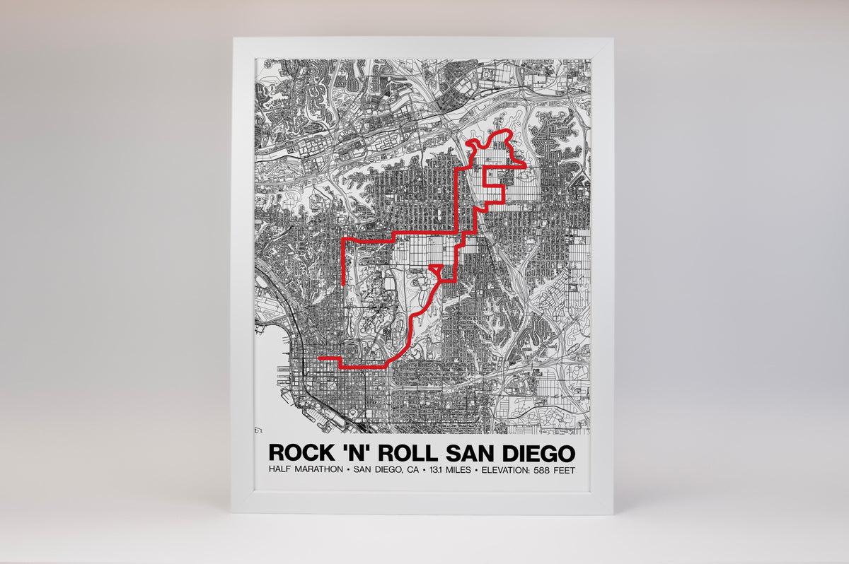 Rock 'n' Roll San Diego Half Marathon Poster - Grid Style