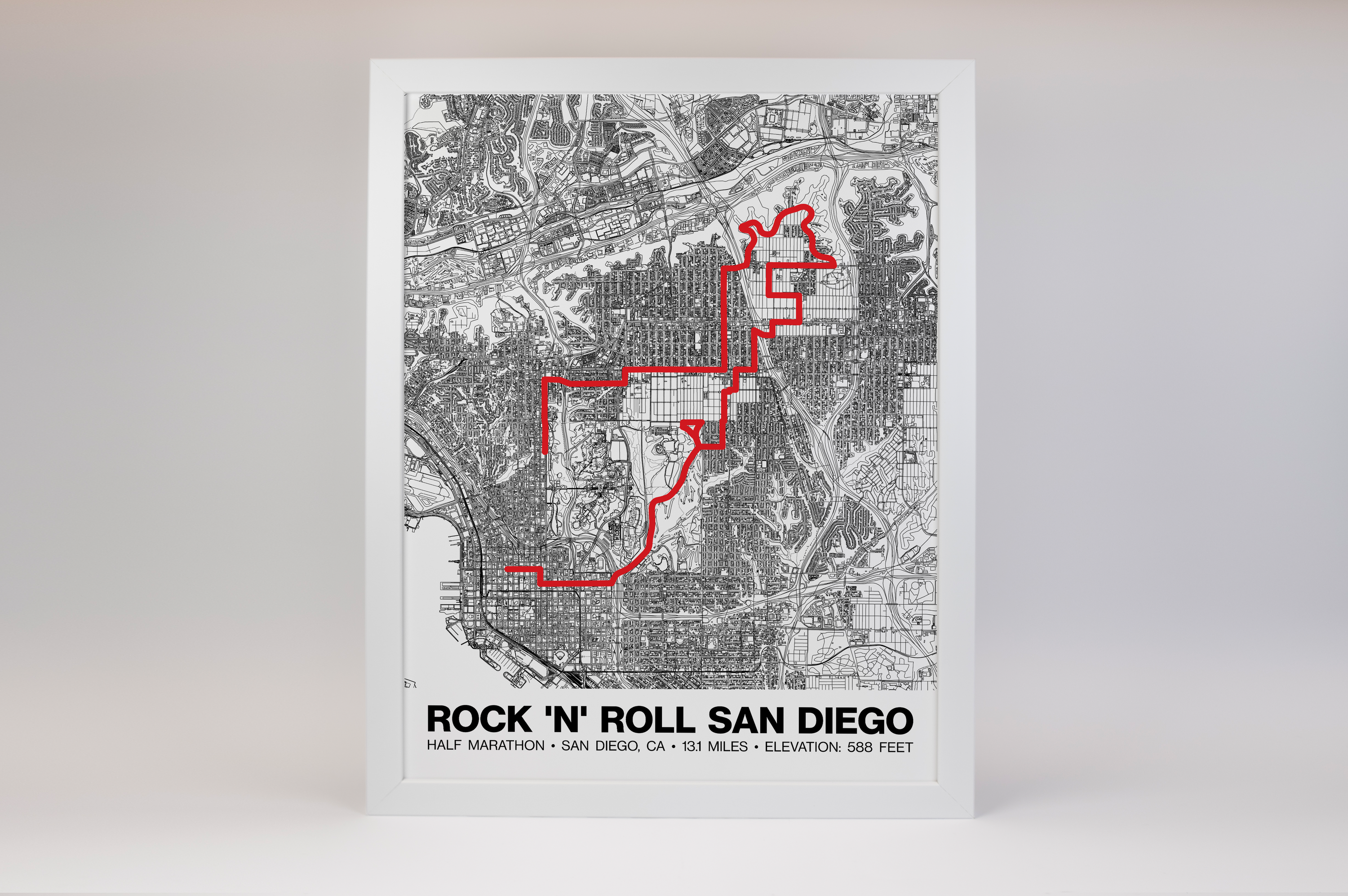 Rock 'n' Roll San Diego Half Marathon Poster - Grid Style
