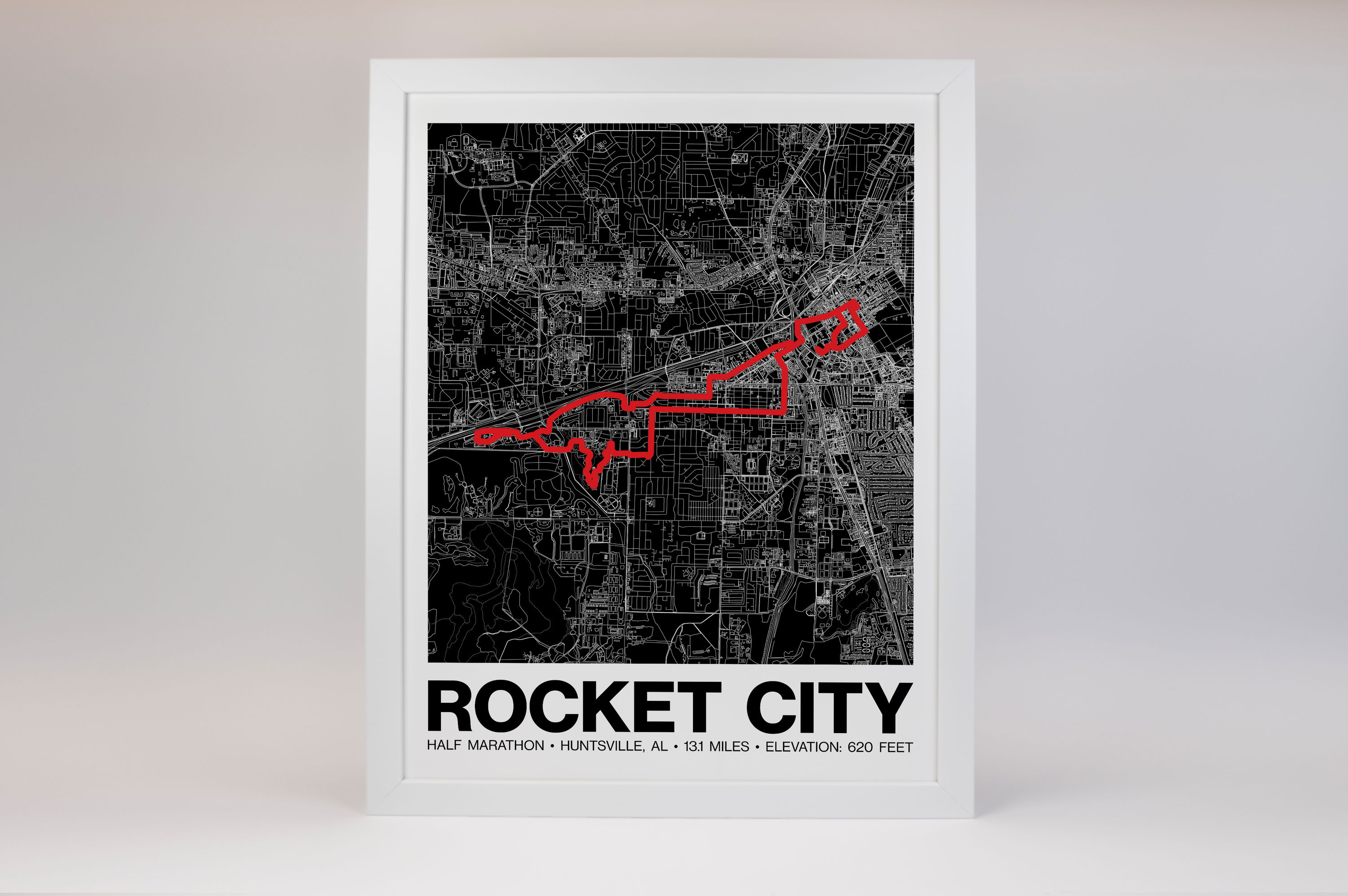 Rocket City Half Marathon Back Half Poster - Grid Style