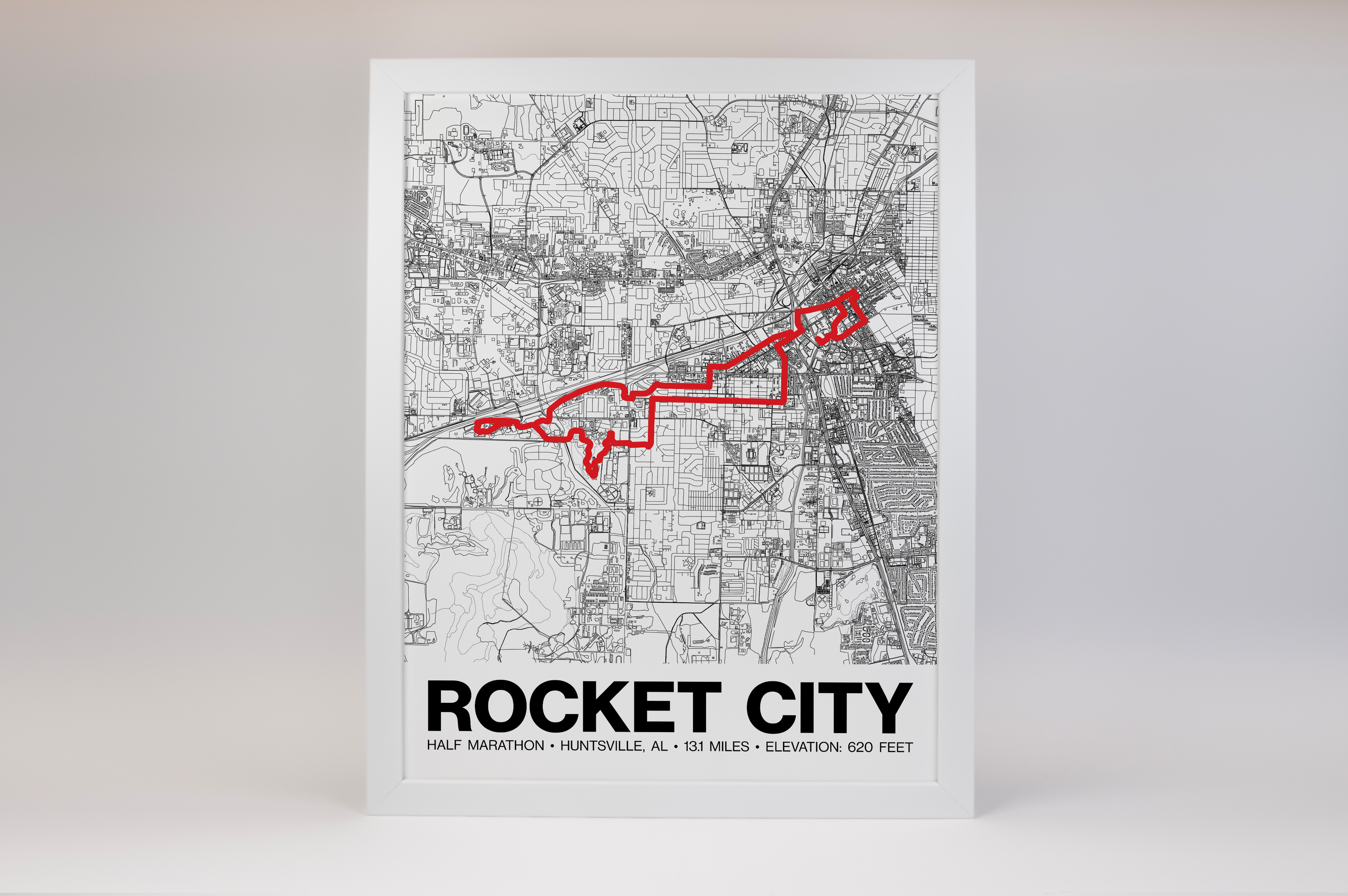 Rocket City Half Marathon Back Half Poster - Grid Style