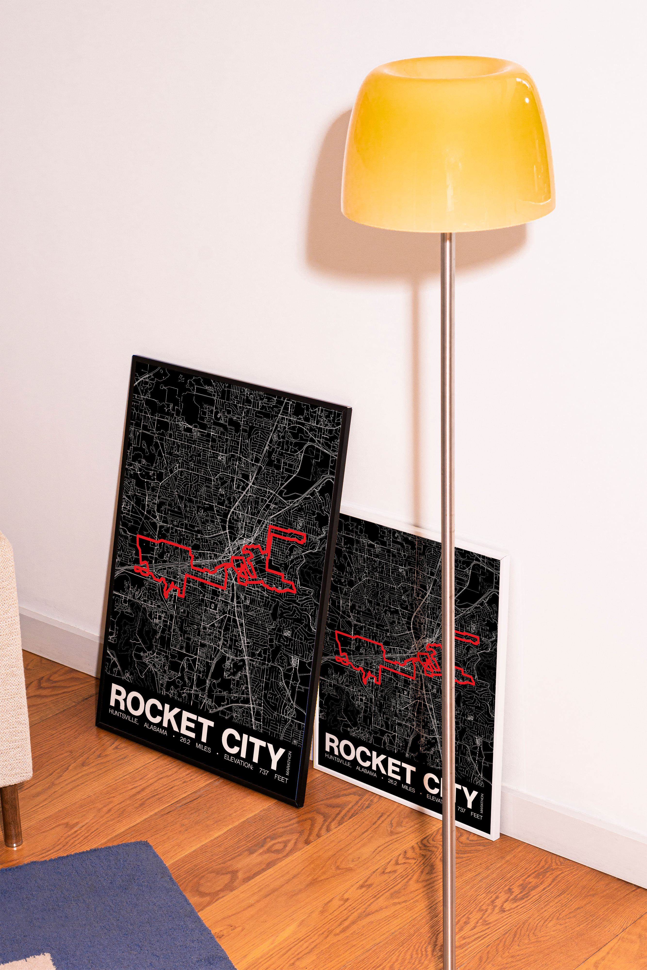 Rocket City Marathon Poster - Grid Style