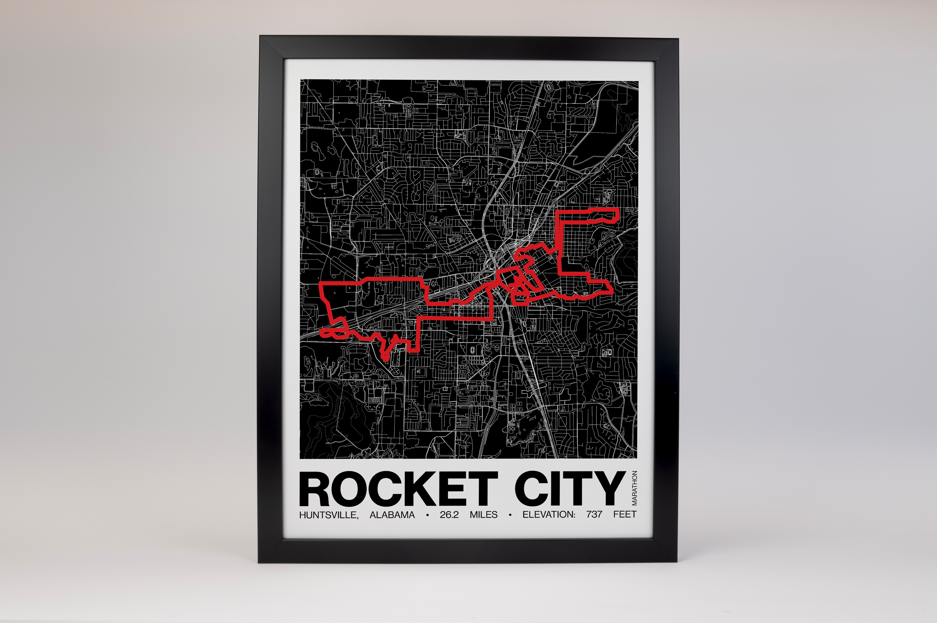 Rocket City Marathon Poster - Grid Style