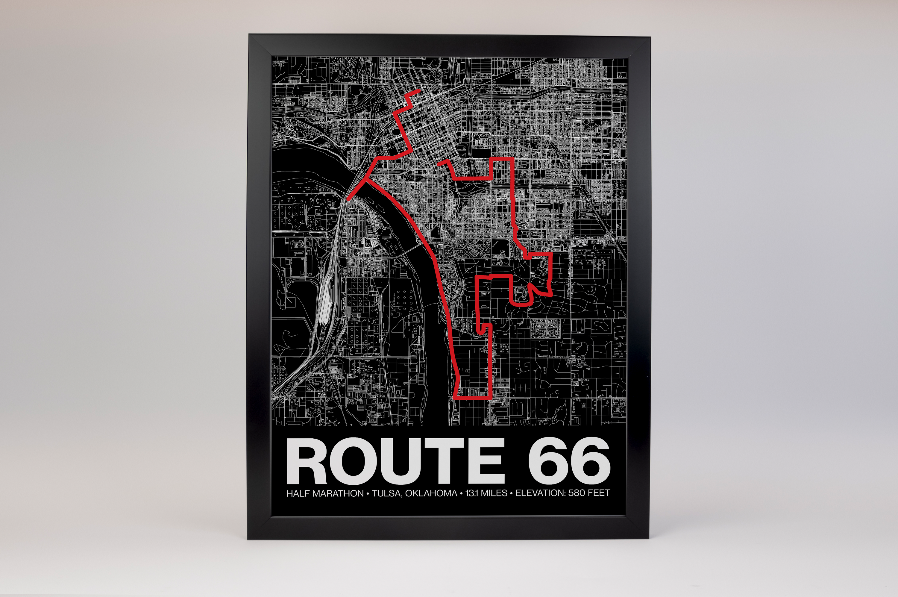 Route 66 Half Marathon Poster - Grid Style