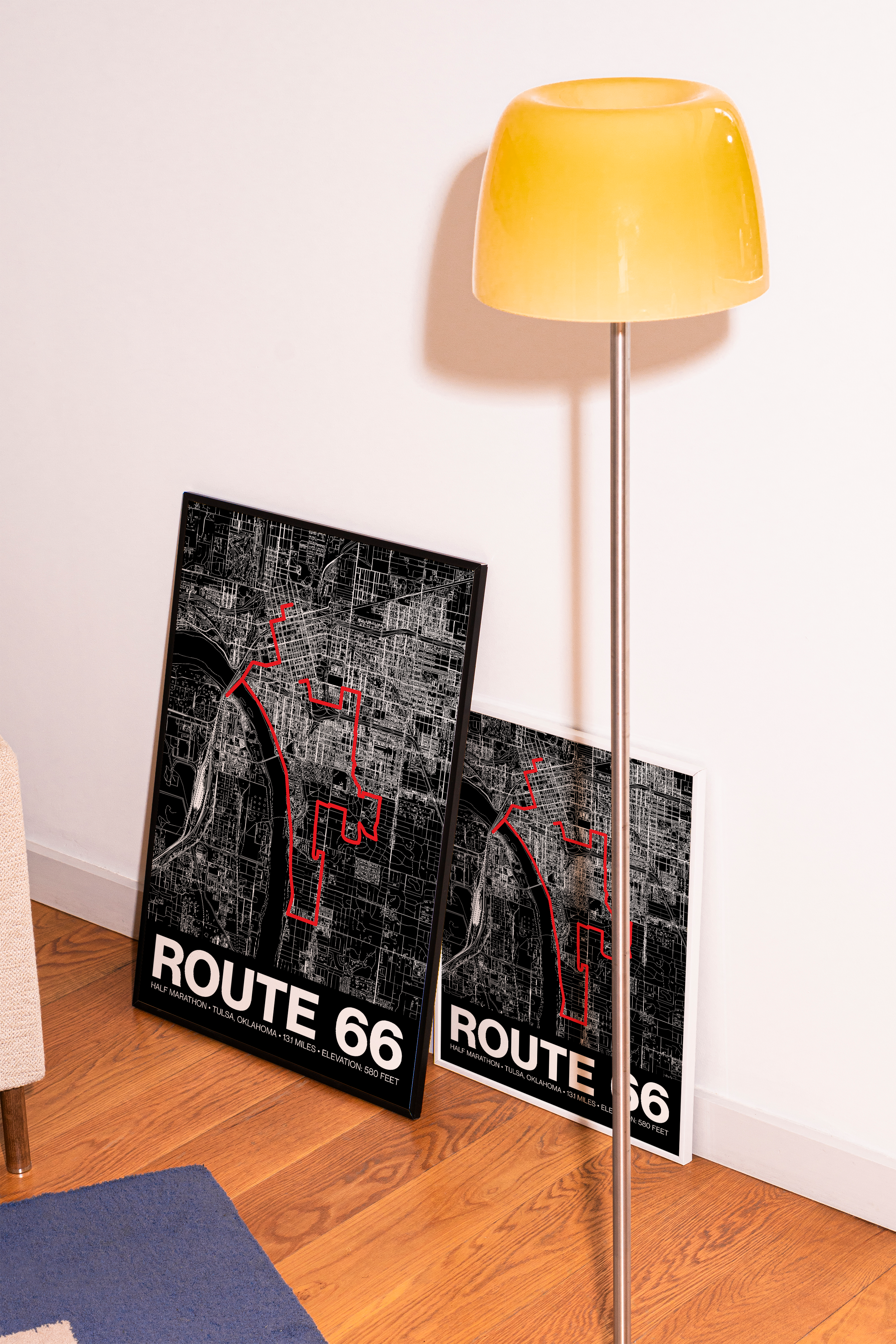 Route 66 Half Marathon Poster - Grid Style