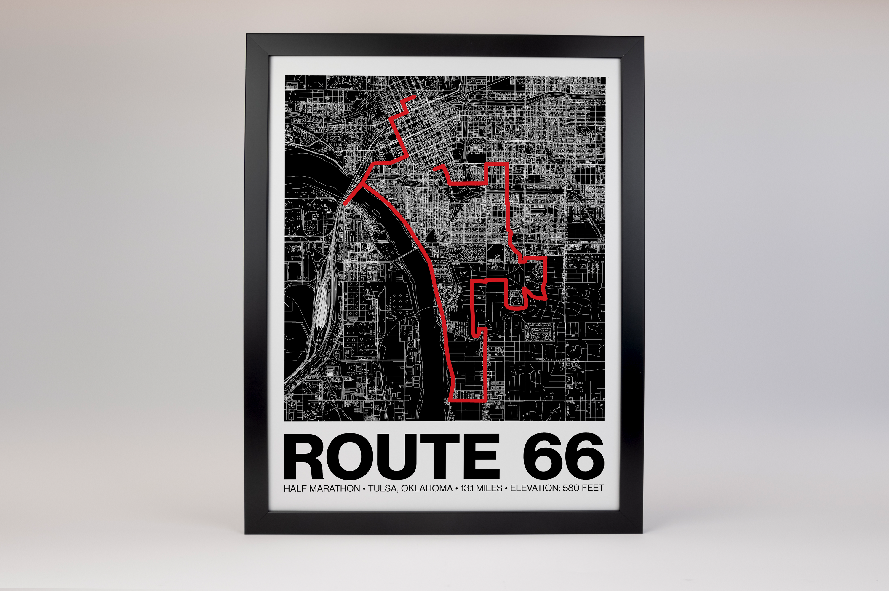 Route 66 Half Marathon Poster - Grid Style