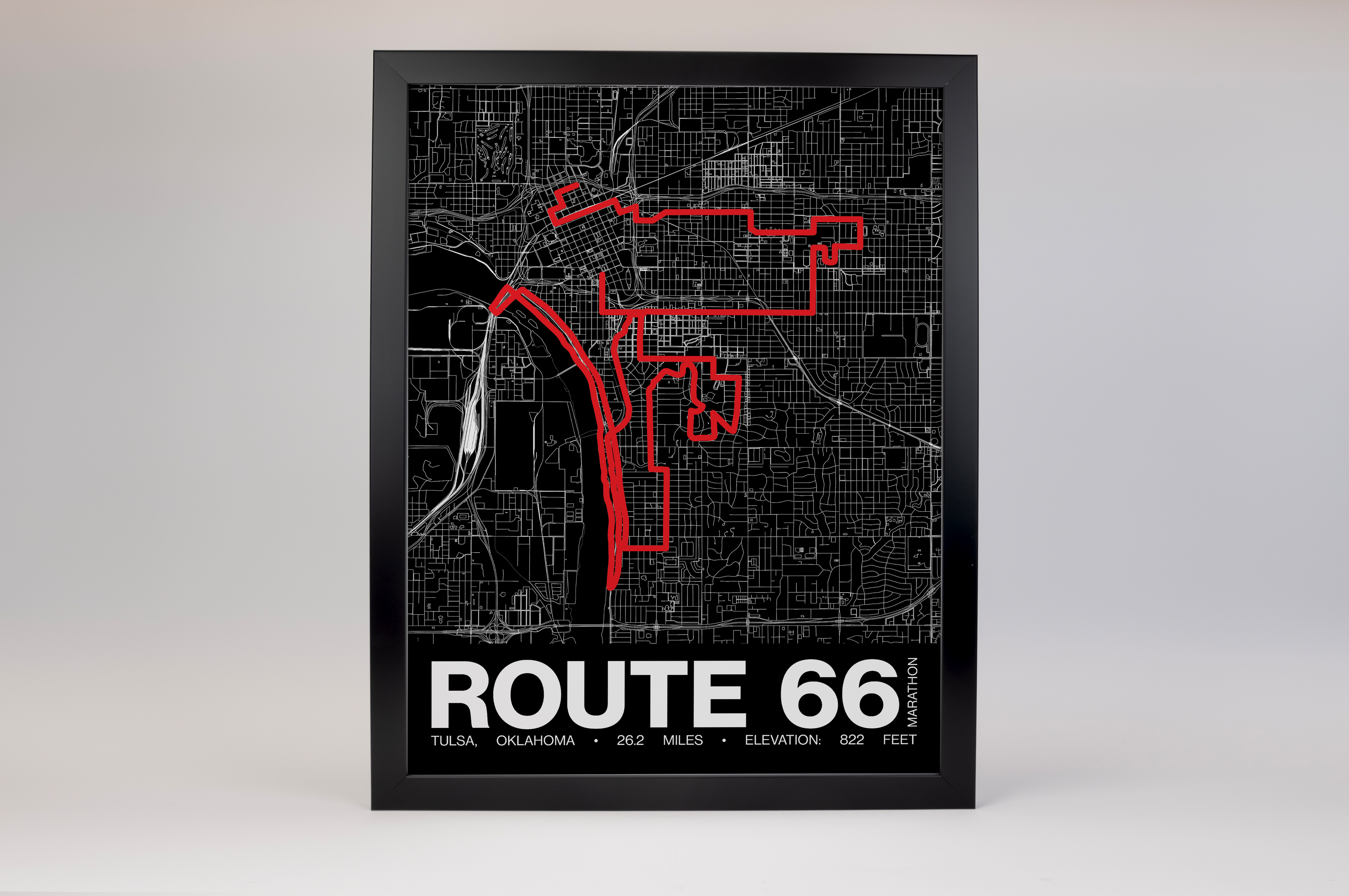 Route 66 Marathon Poster - Grid Style