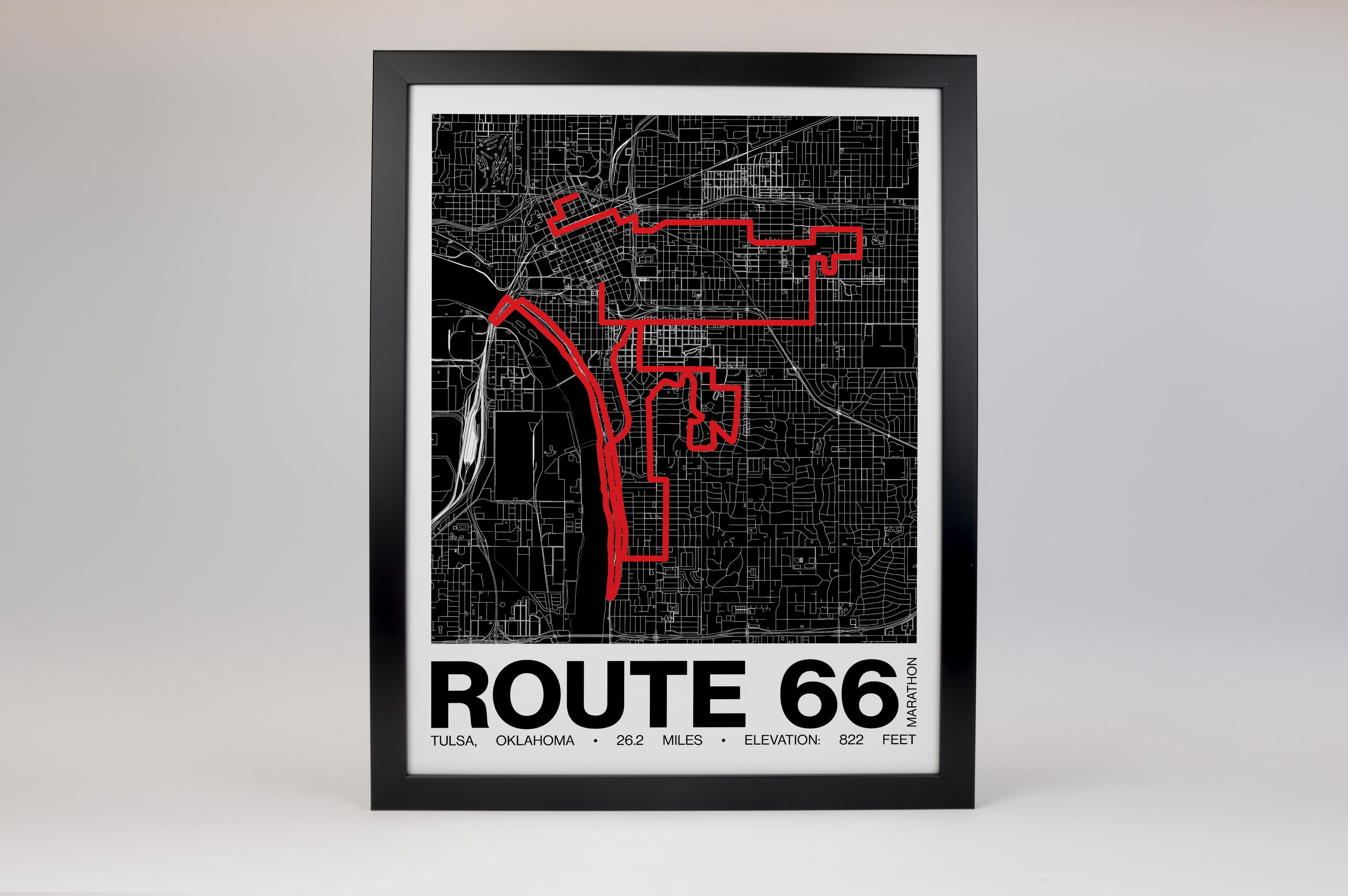 Route 66 Marathon Poster - Grid Style