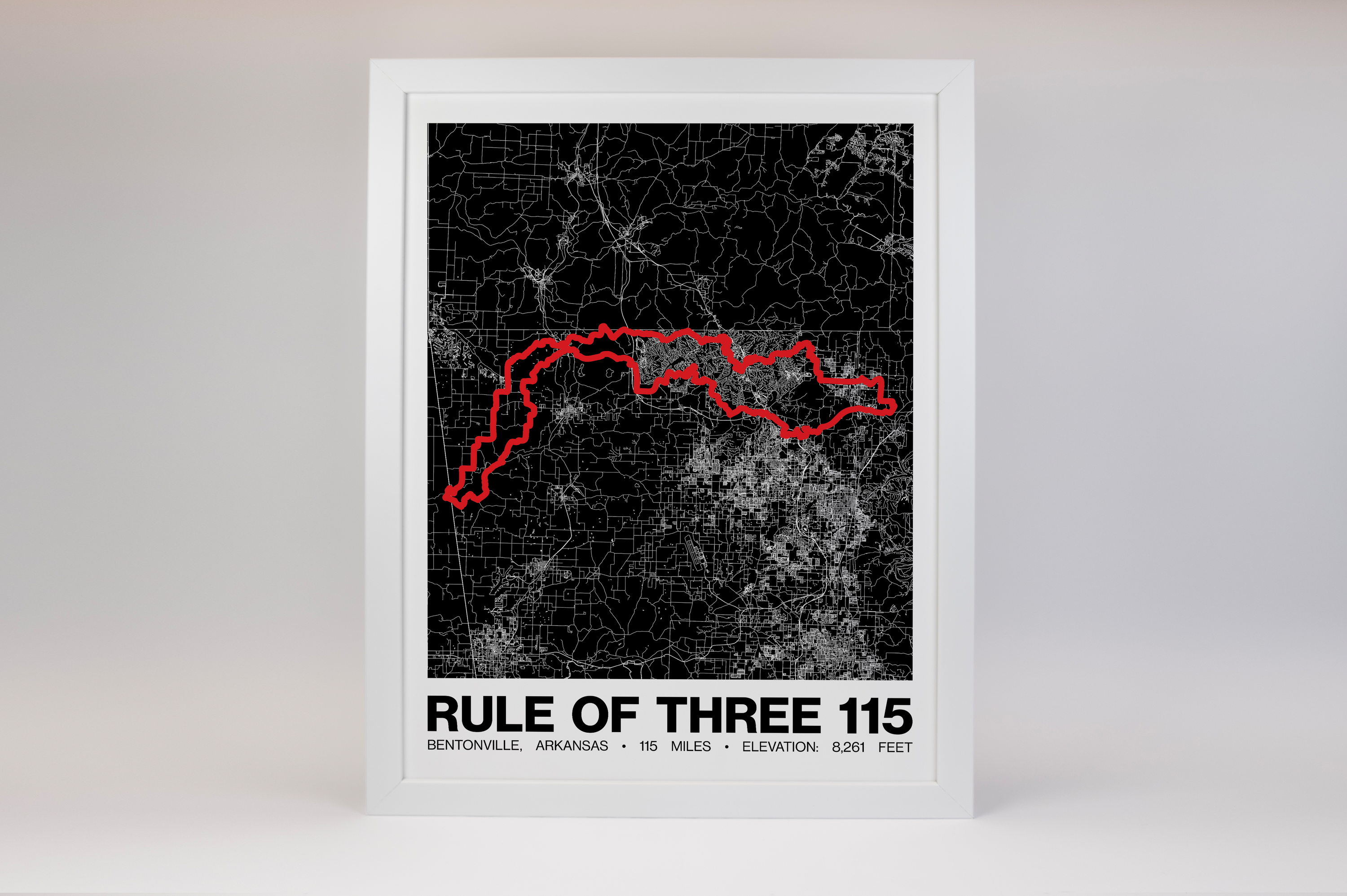 Rule of Three 115 Mile Poster - Grid Style
