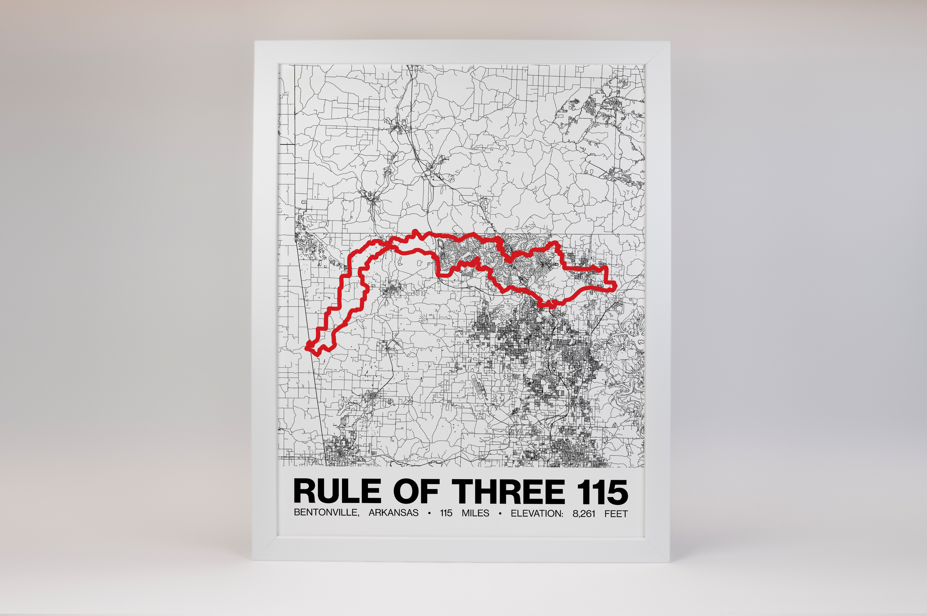 Rule of Three 115 Mile Poster - Grid Style