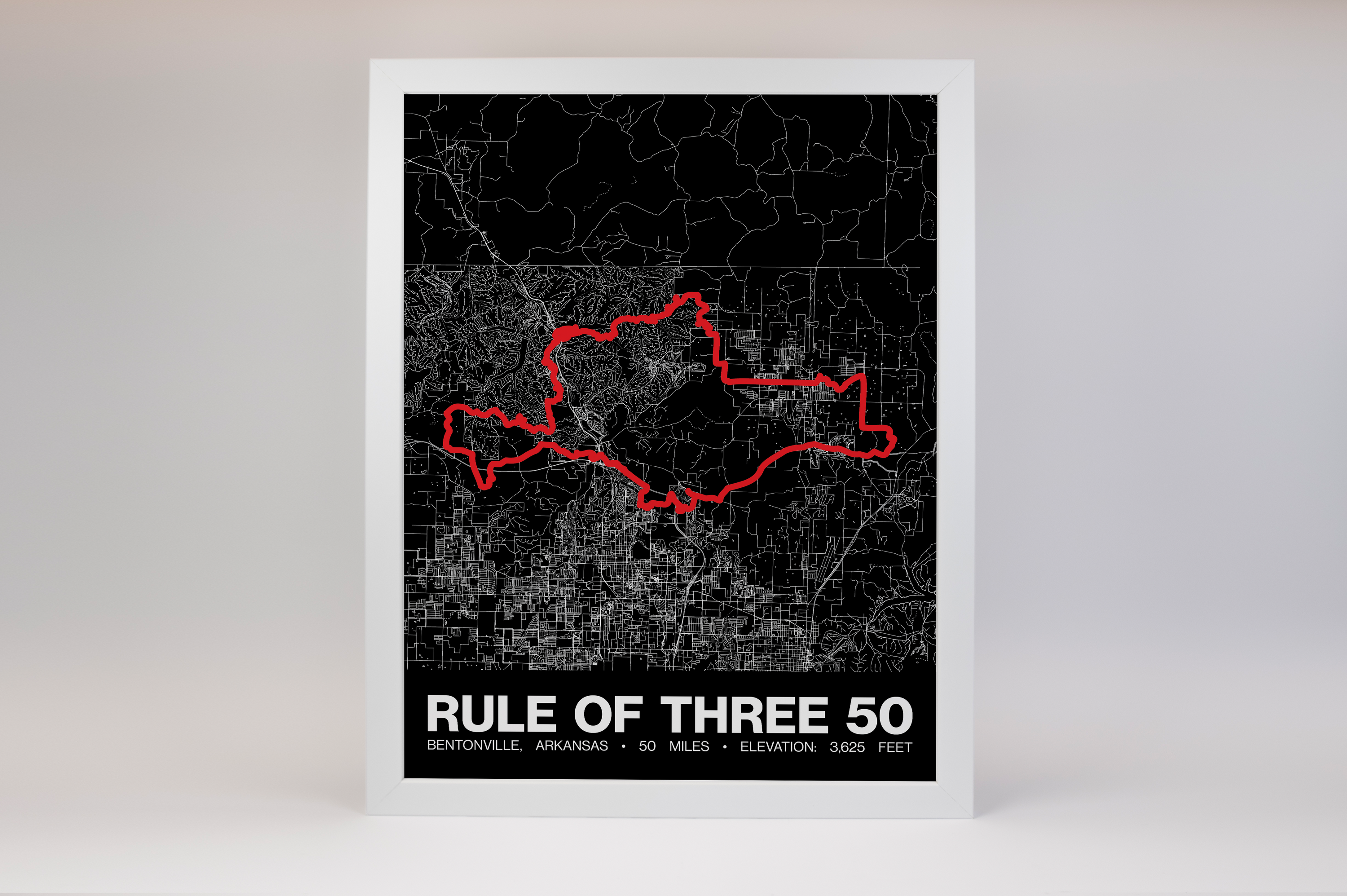 Rule of Three 50 Mile Poster - Grid Style