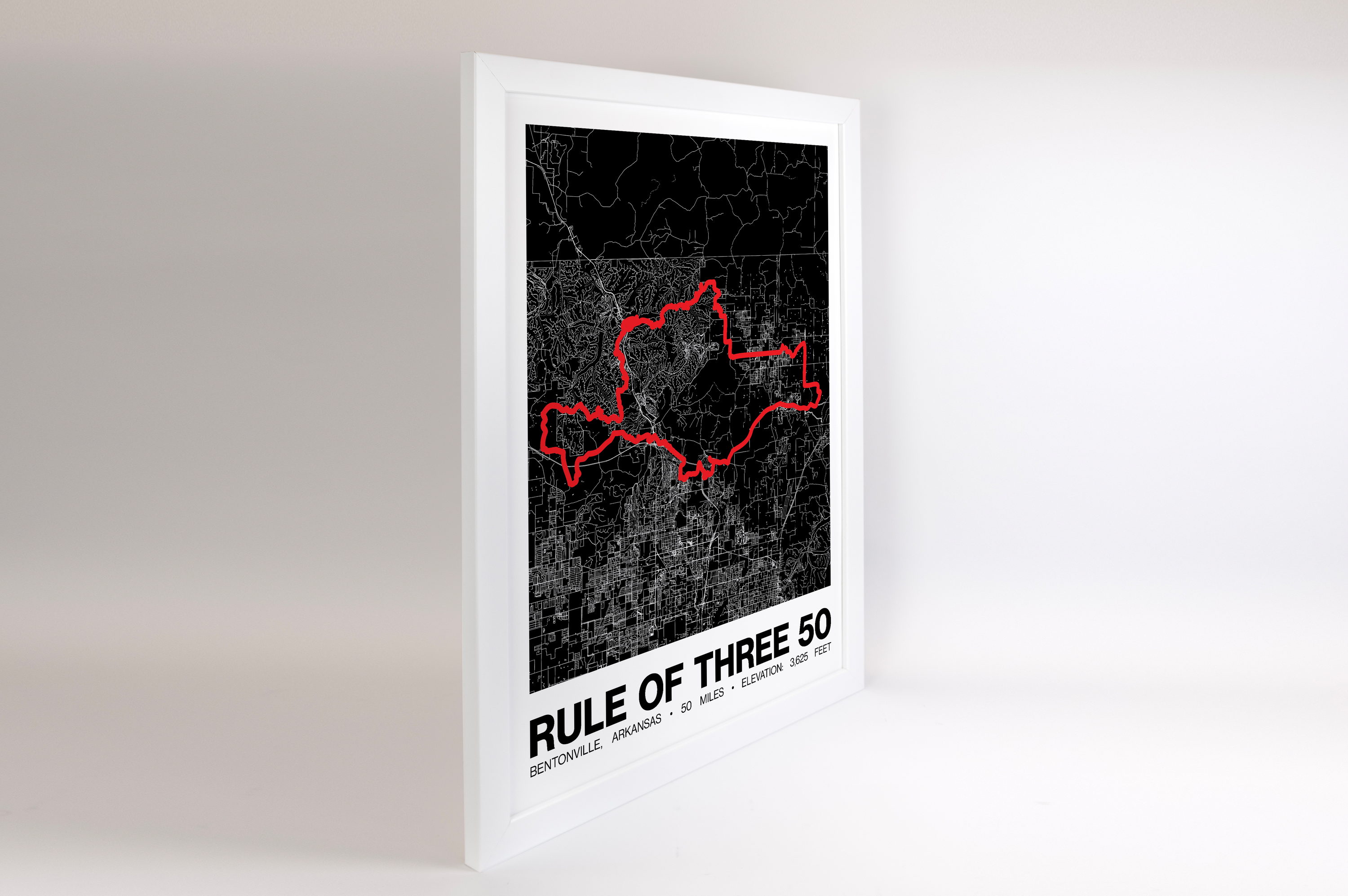 Rule of Three 50 Mile Poster - Grid Style